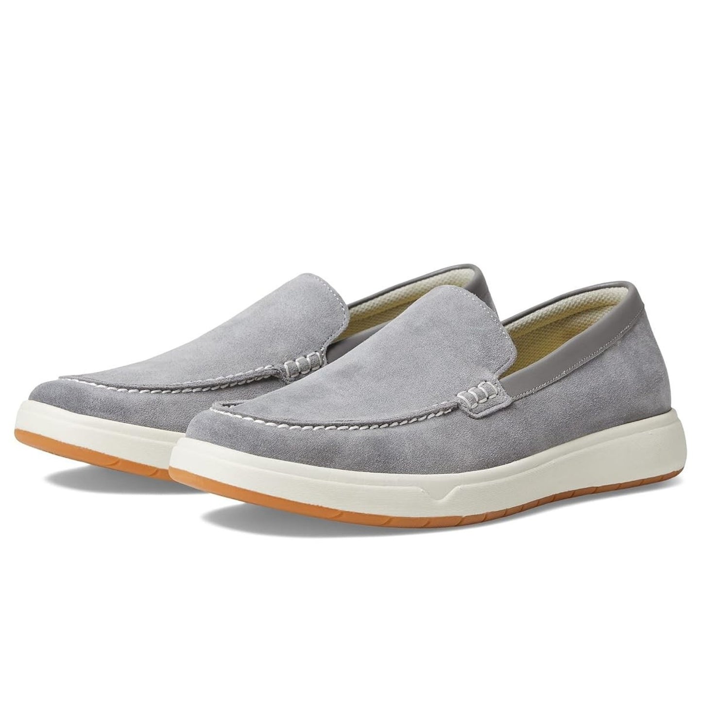 Florsheim Heist Moc Toe Men's Venetian Loafer Grey Slip On Suede 9.5 Wide 2E