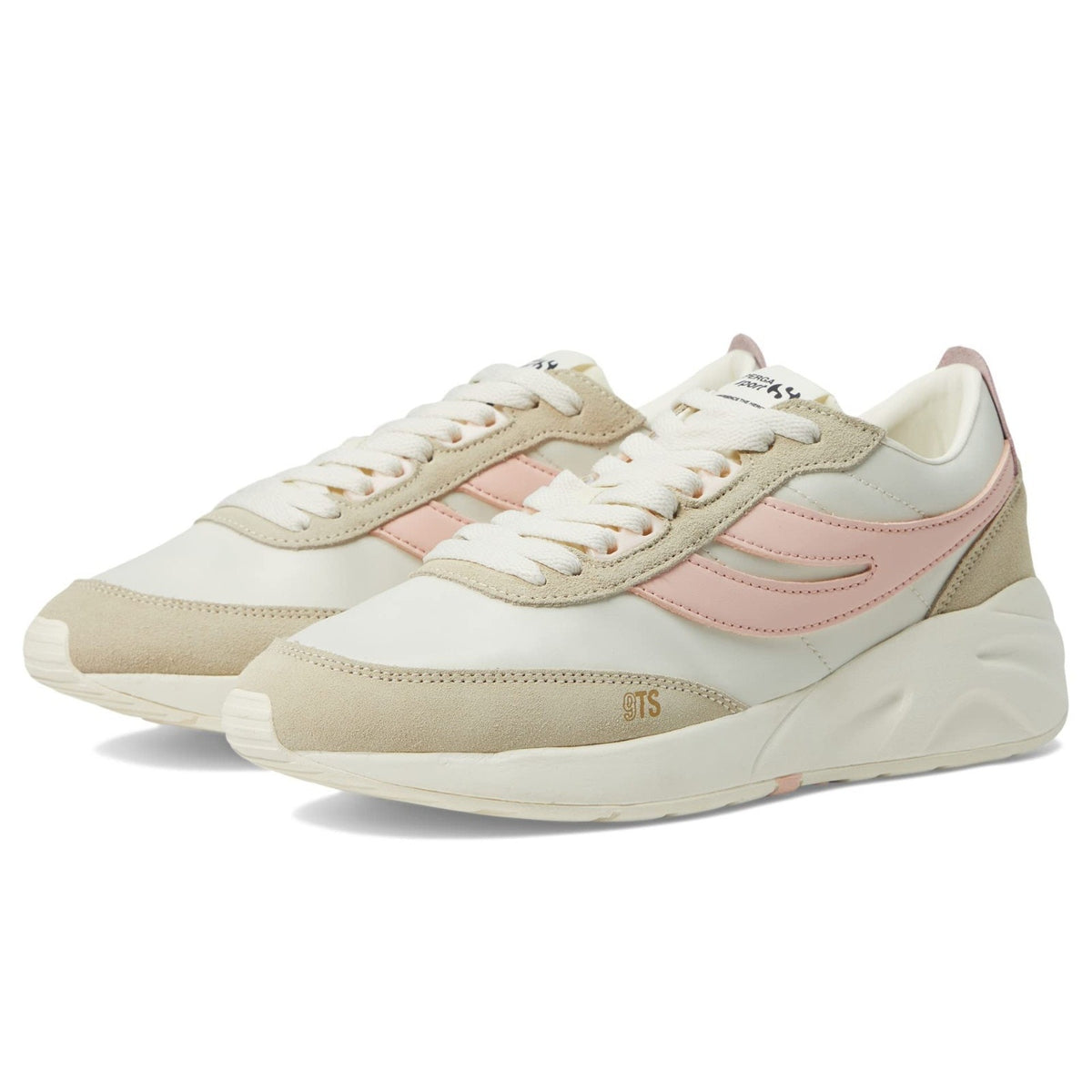 Superga 4089 Sport TRAINING 9TS SLIM White /Pink / Beige Men 9 Women 10.5 M