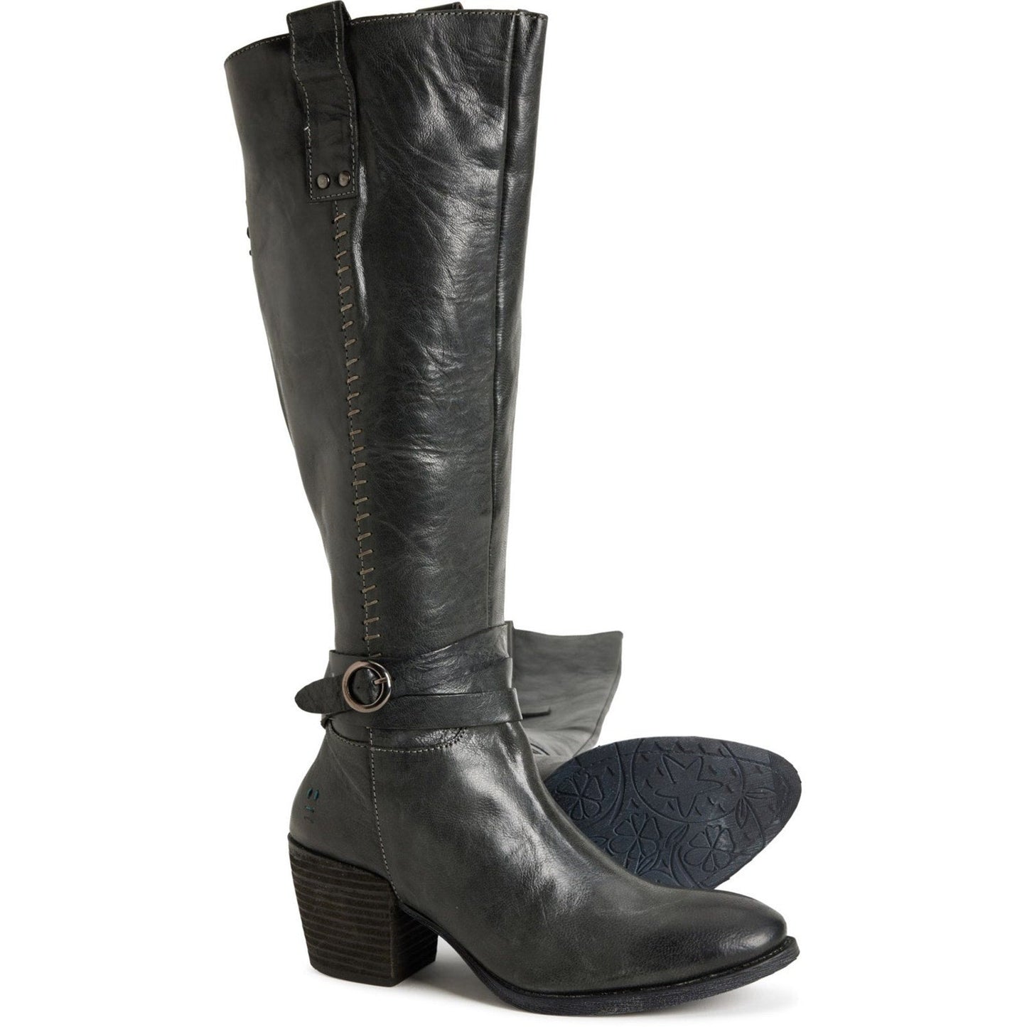 ROAN BY BED STU Women's Garner Black Pull up Boots - Leather 9 M ROAN BY BED STU