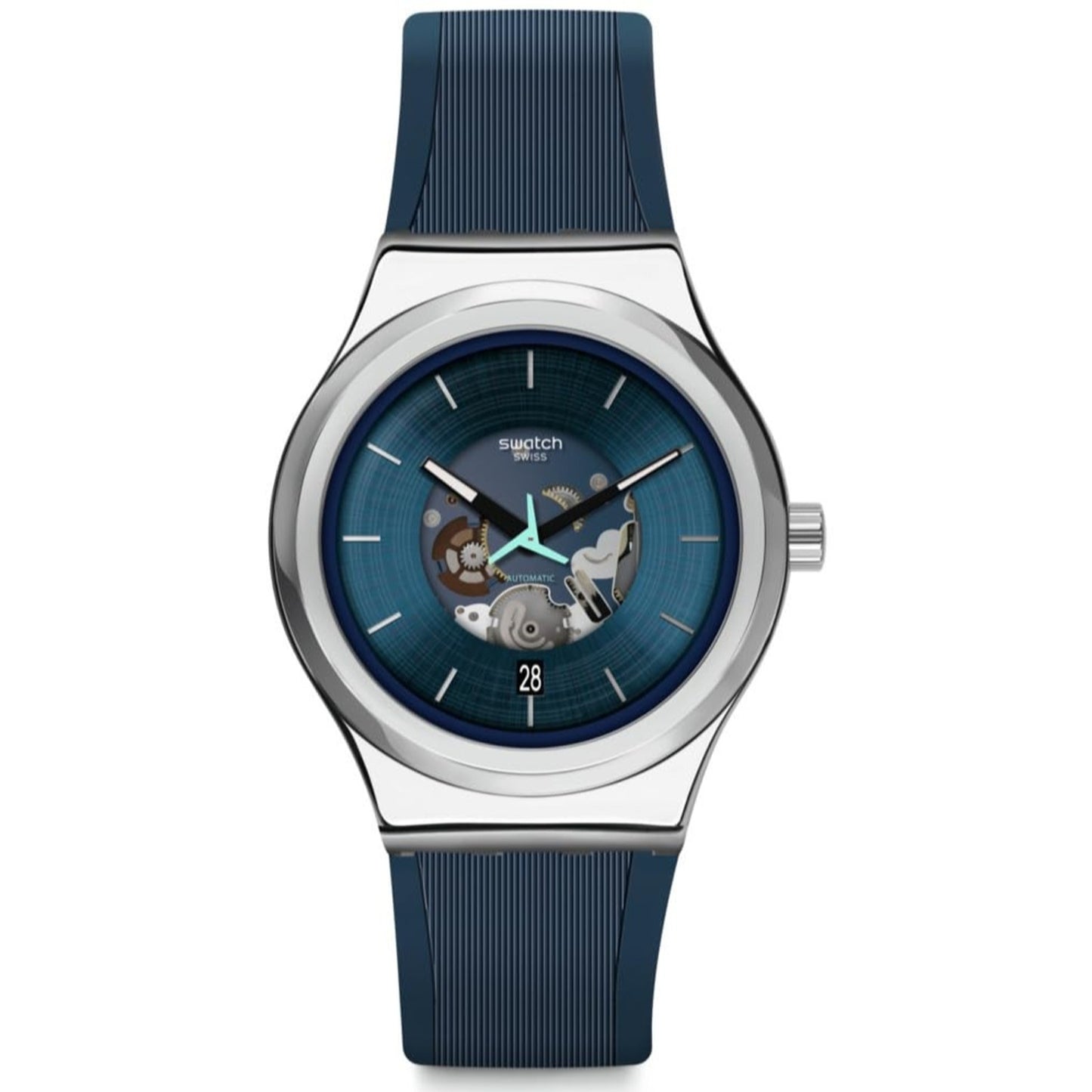 Swatch Irony Blurang Automatic Skeleton Quartz Watch Sistem51 Model YIS430 New