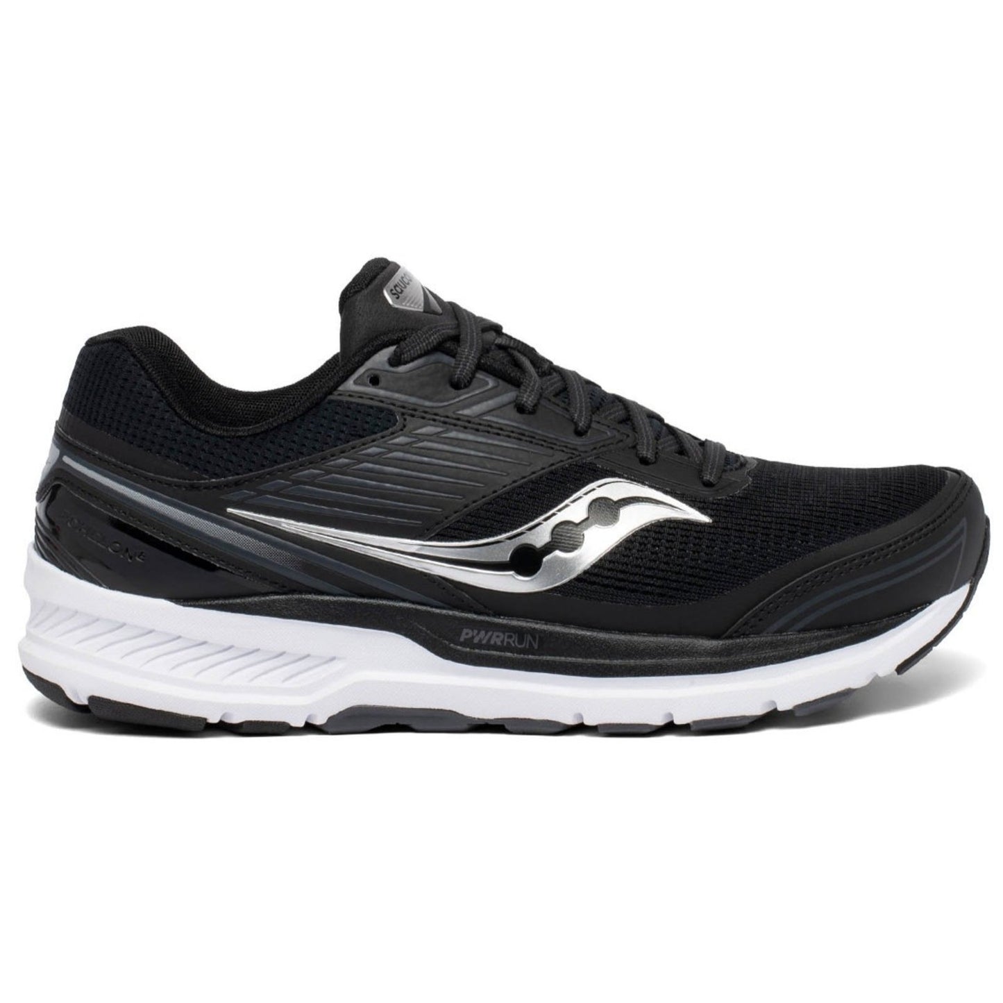 Saucony Men's Echelon 8 Running Shoe, Black/White, 12.5 Wide