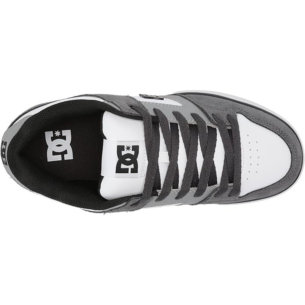 DC Men's Pure Casual Low Top Skate Shoe, Grey/Grey/White, 11.5 M