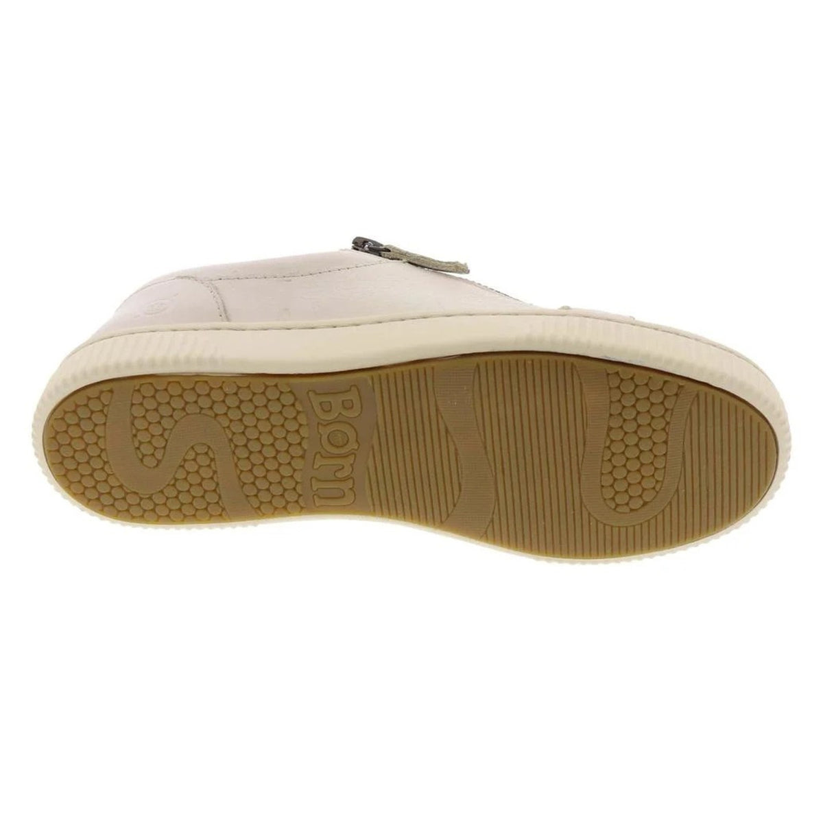 Born Paloma Women's Comfort Sneaker Slip On Zip Up White Leather Size 9.5