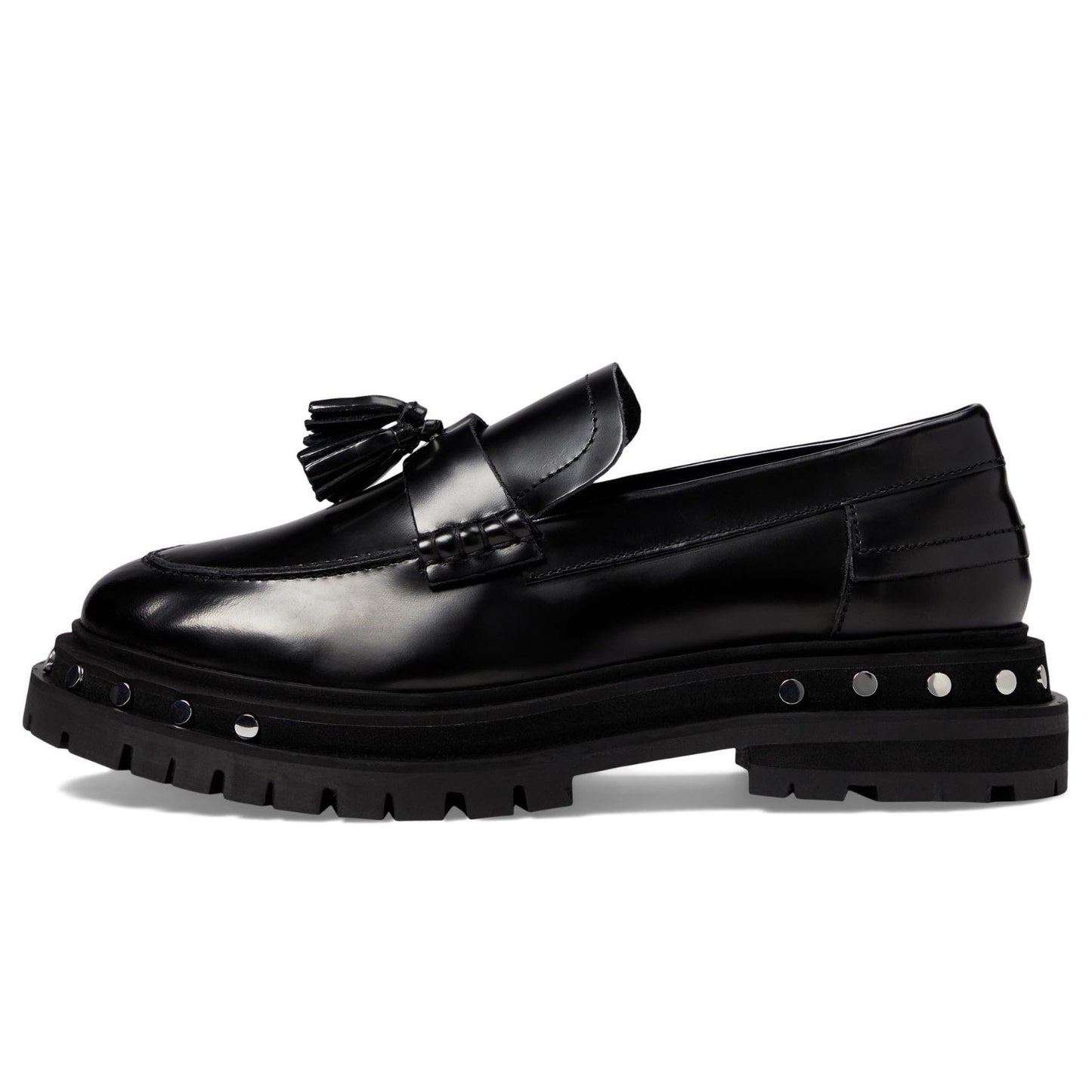 Free People Teagan Tassel Loafer Women's Shoes , Black Leather , US 9 M