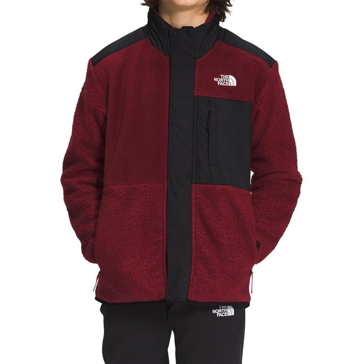 The North Face Boys Forrest Full Zip Fleece Mashup Jacket Cordovan Large 12