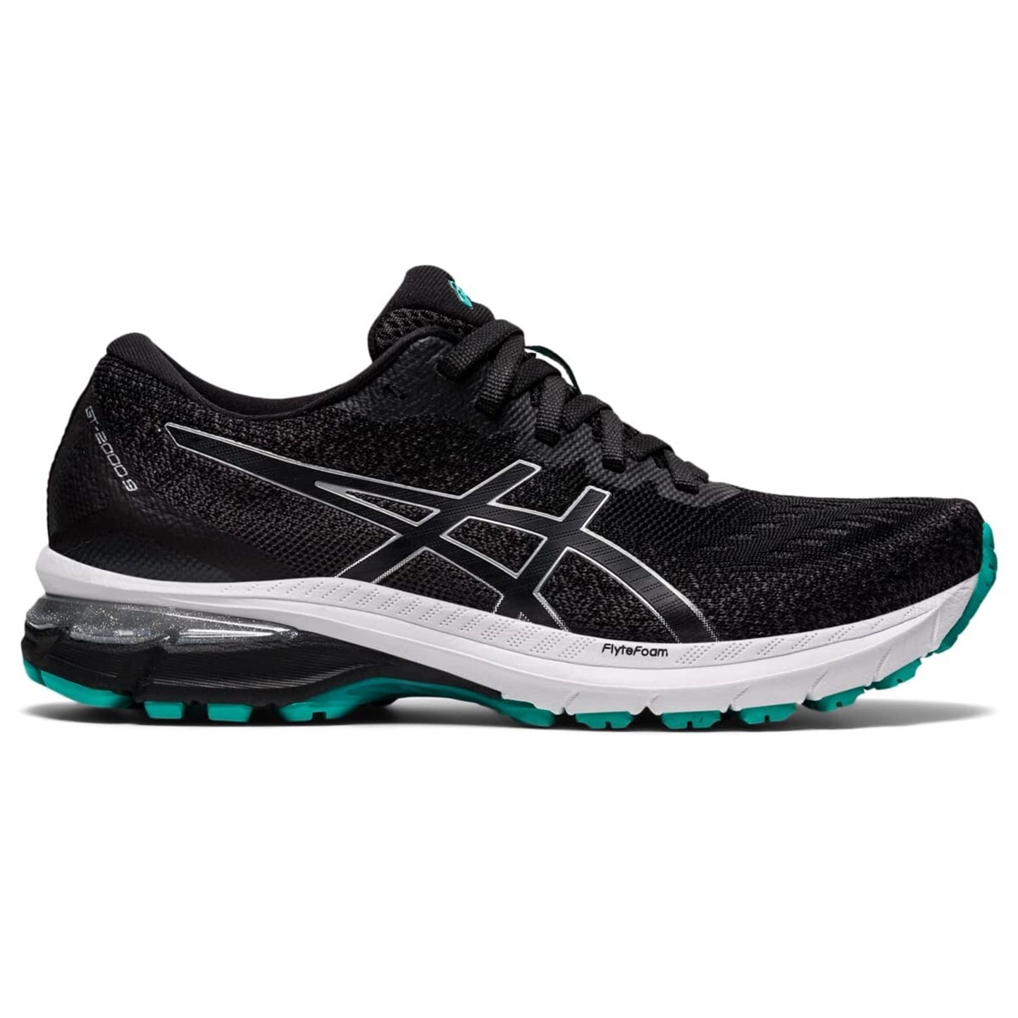 ASICS Women's GT-2000 9 Running Shoes Black/Pure Silver Size 5 B