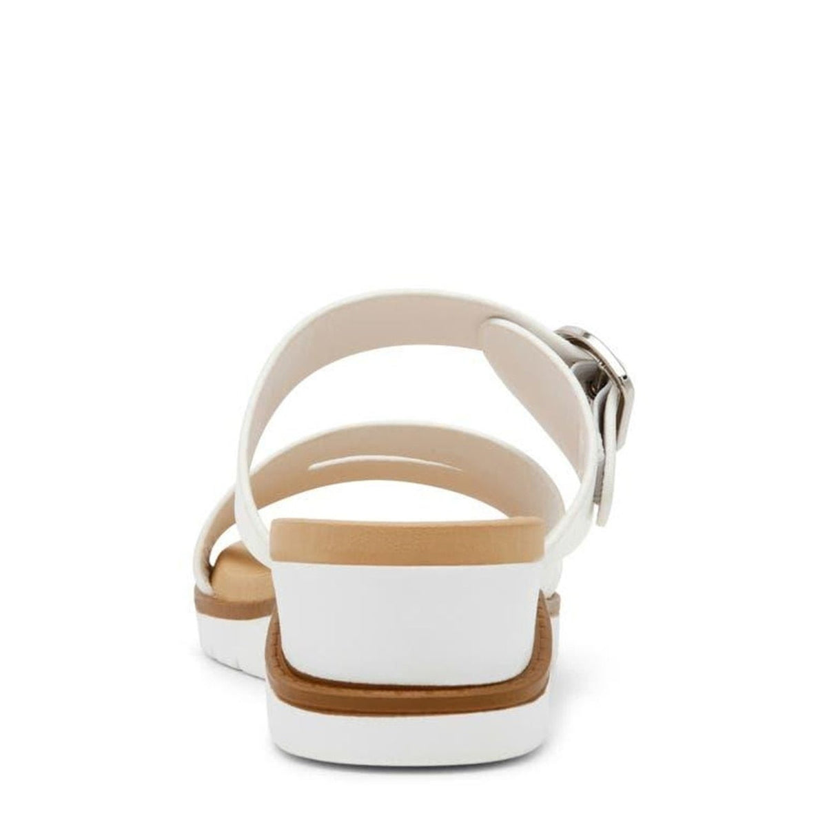 Anne Klein Lalasa Womens Wedge Sandal White Buckle Strap Size 8.5