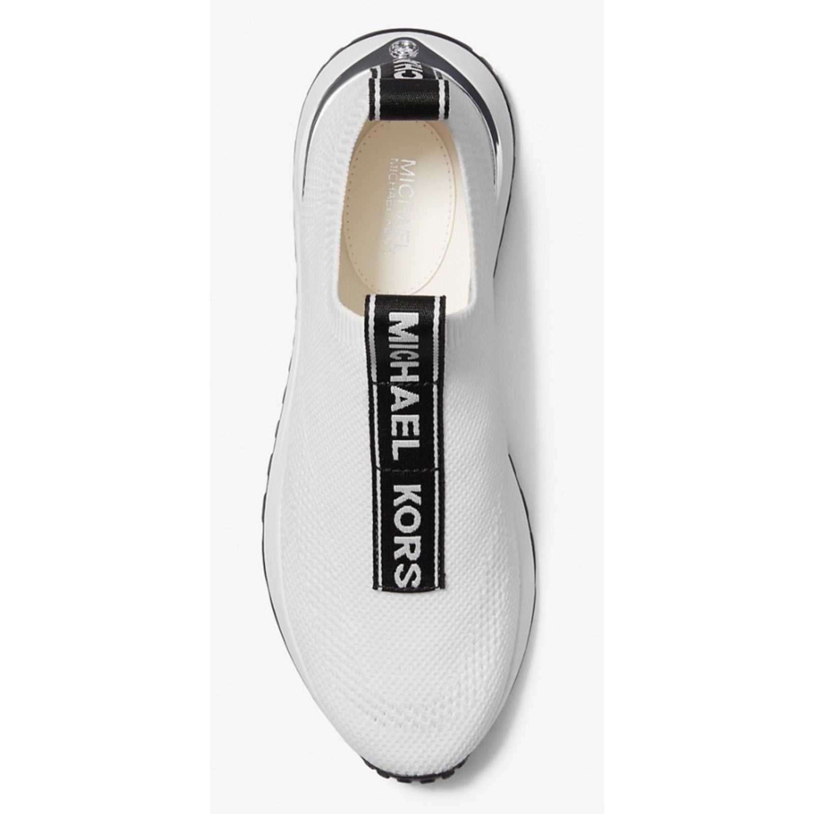MICHAEL KORS women Bodie Knit Slip-On Sneaker stretched fabric White Size 8.5 M Michael Kors