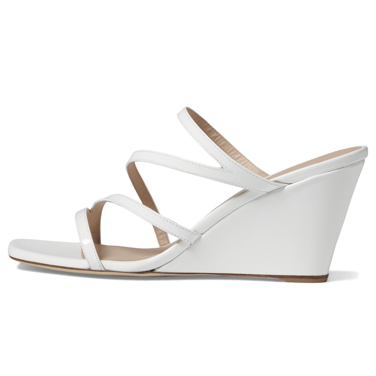 Stuart Weitzman Strapeze 85 White Wedge Sandals 10 B New with Box