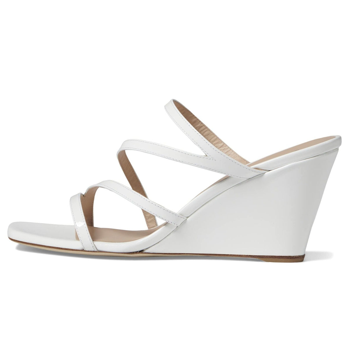 Stuart Weitzman Strapeze 85 White Wedge Sandals 10 B New with Box
