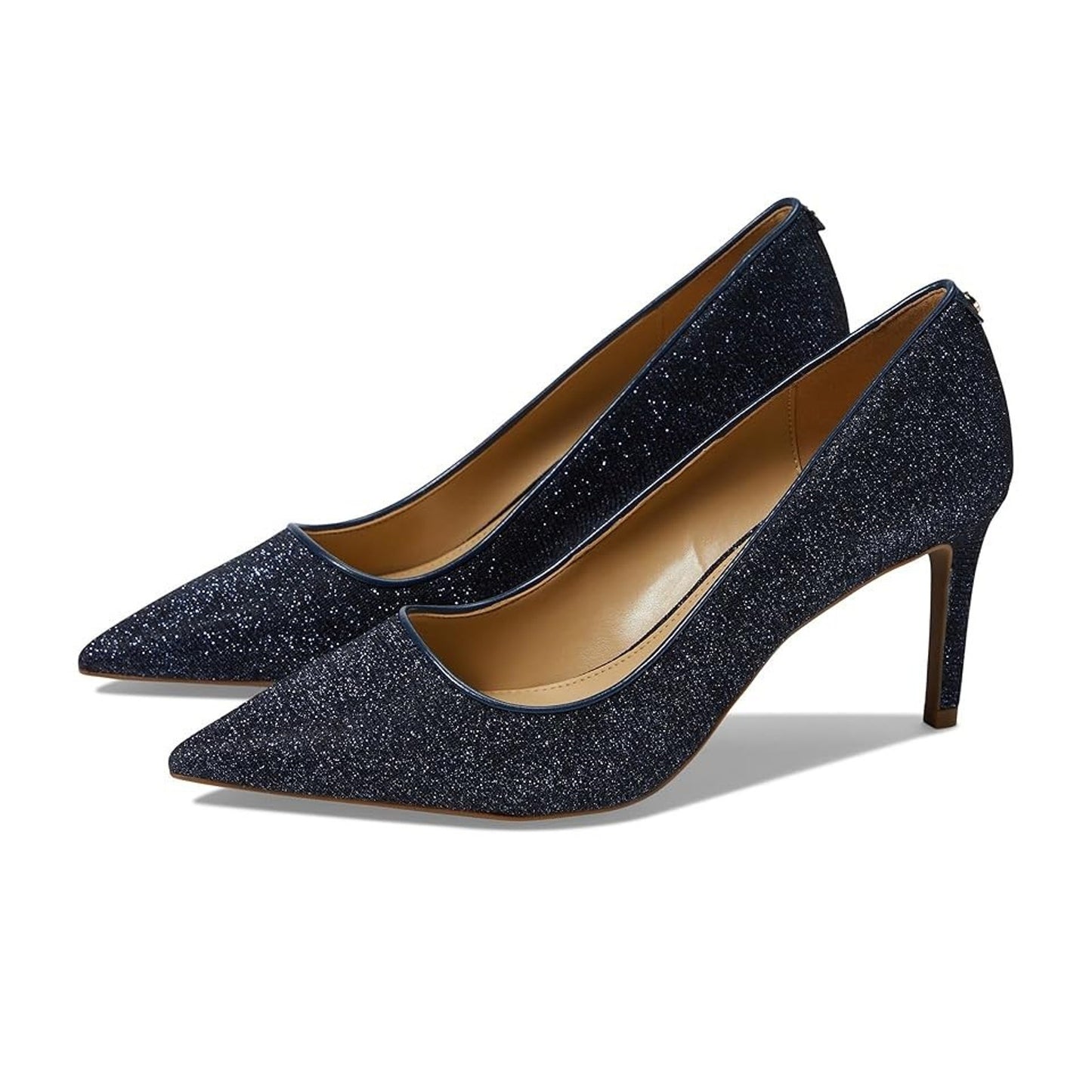Michael Kors Alina Flex High Heel Pump Women's 9.5 M Glitter Chain Mesh Navy