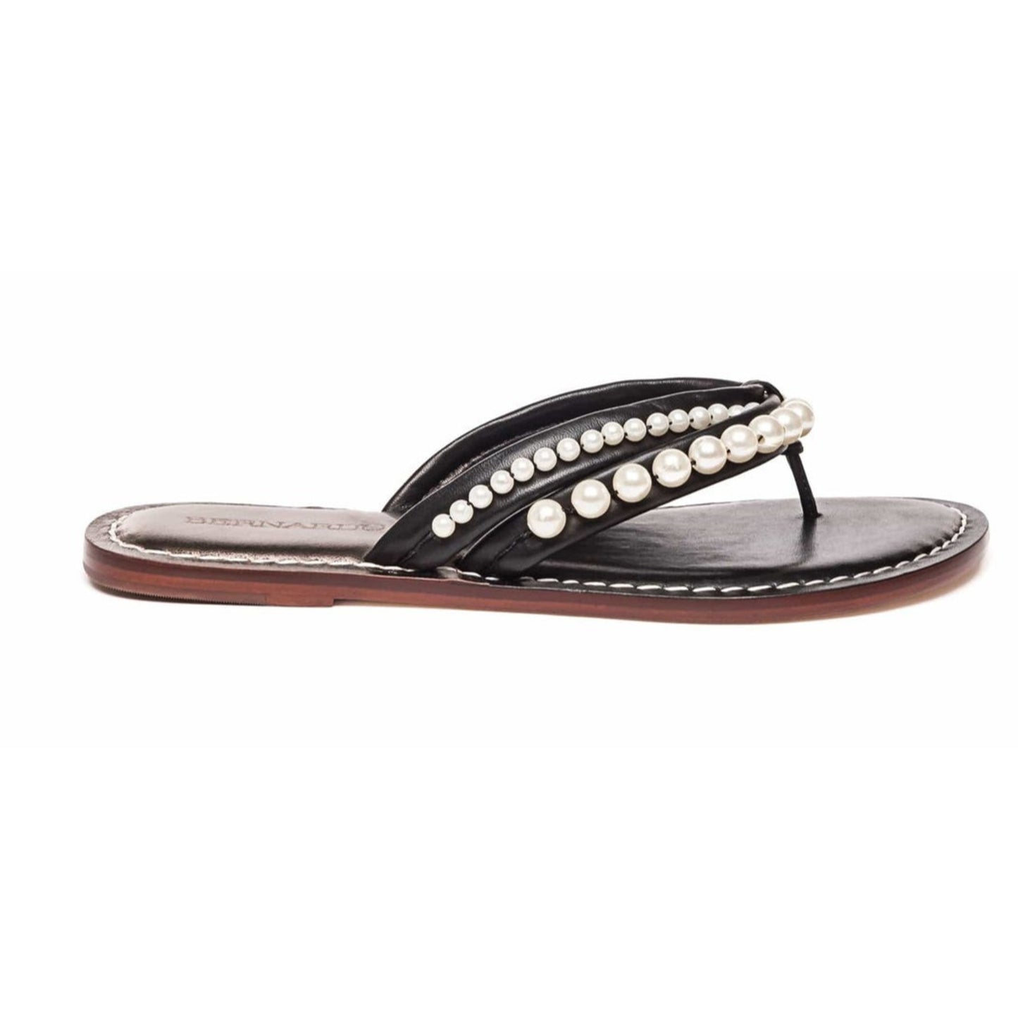 Bernardo Miami Pearl Womens Sandal Size 8 M Black Graphite Antique Calf Leather