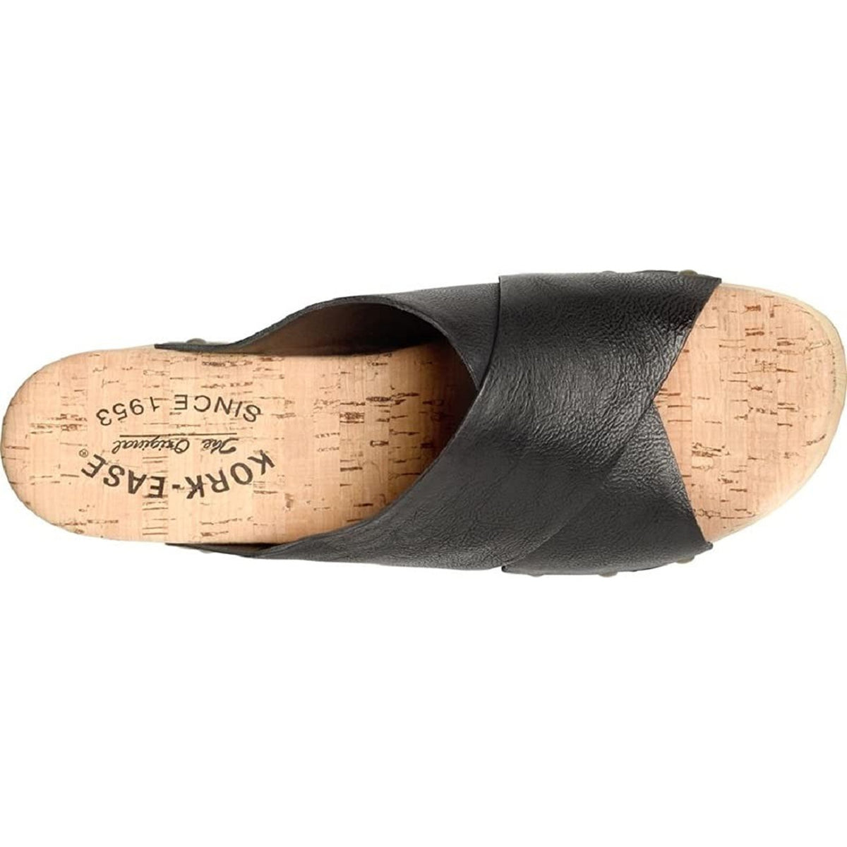 Kork-Ease Tatum Women's Slide Platform Sandal Black Leather 10