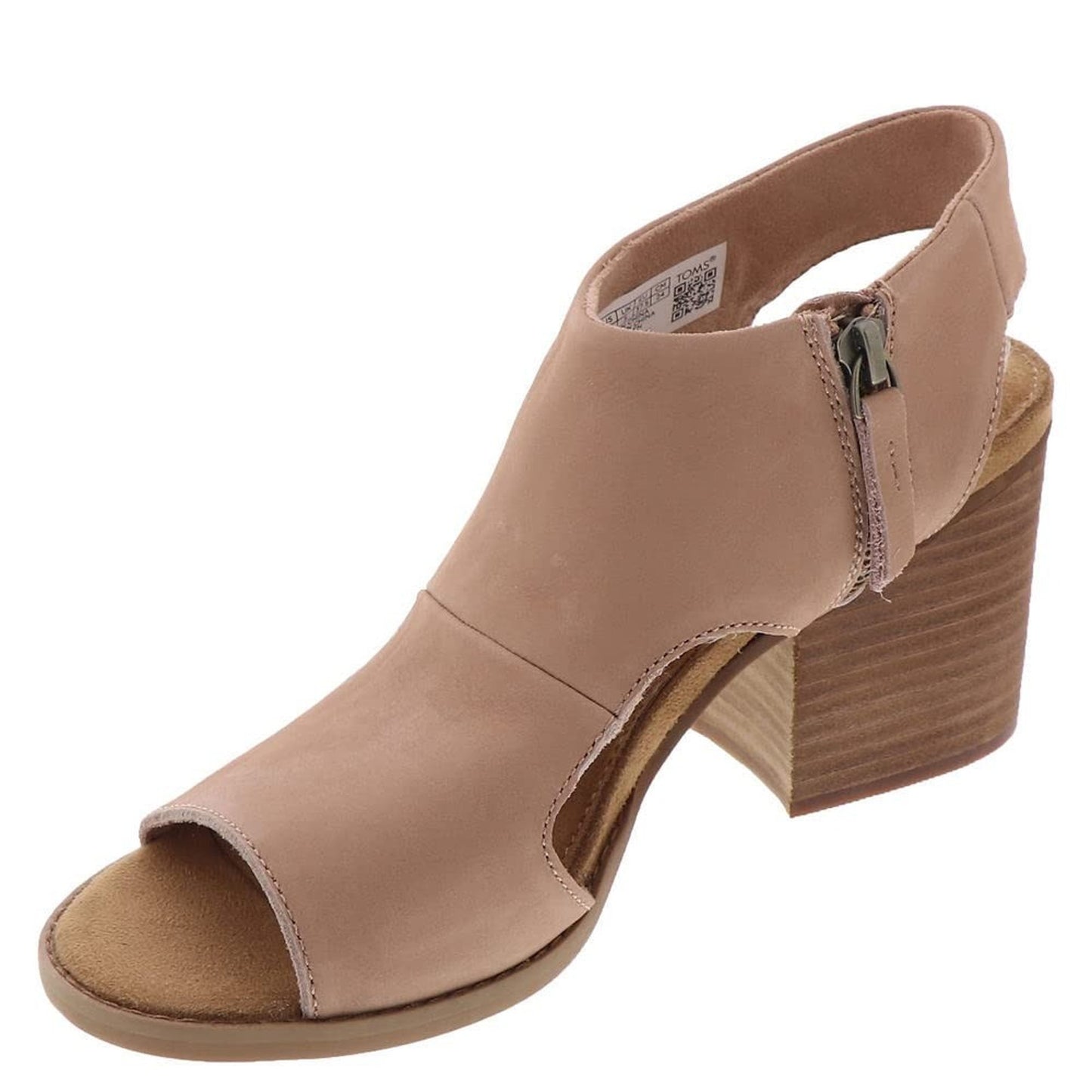 TOMS Eliana Block Heel Sandals Buck Brown Leather Elegant Heels Women's 11 M