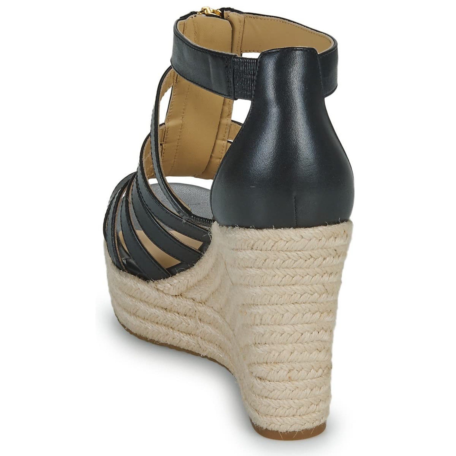 MICHAEL KORS Bradley Linen Blend Small Canvas Wedge Sandal Women Black Size 9 M Michael Kors
