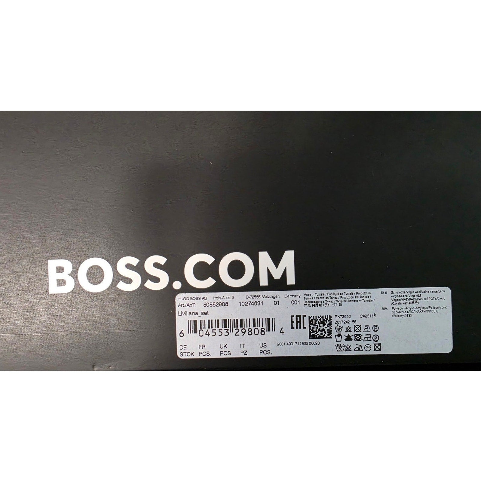 BOSS, Liviliana Set Wool Blend Hat and Scarf , pitch black, One Size HUGO BOSS