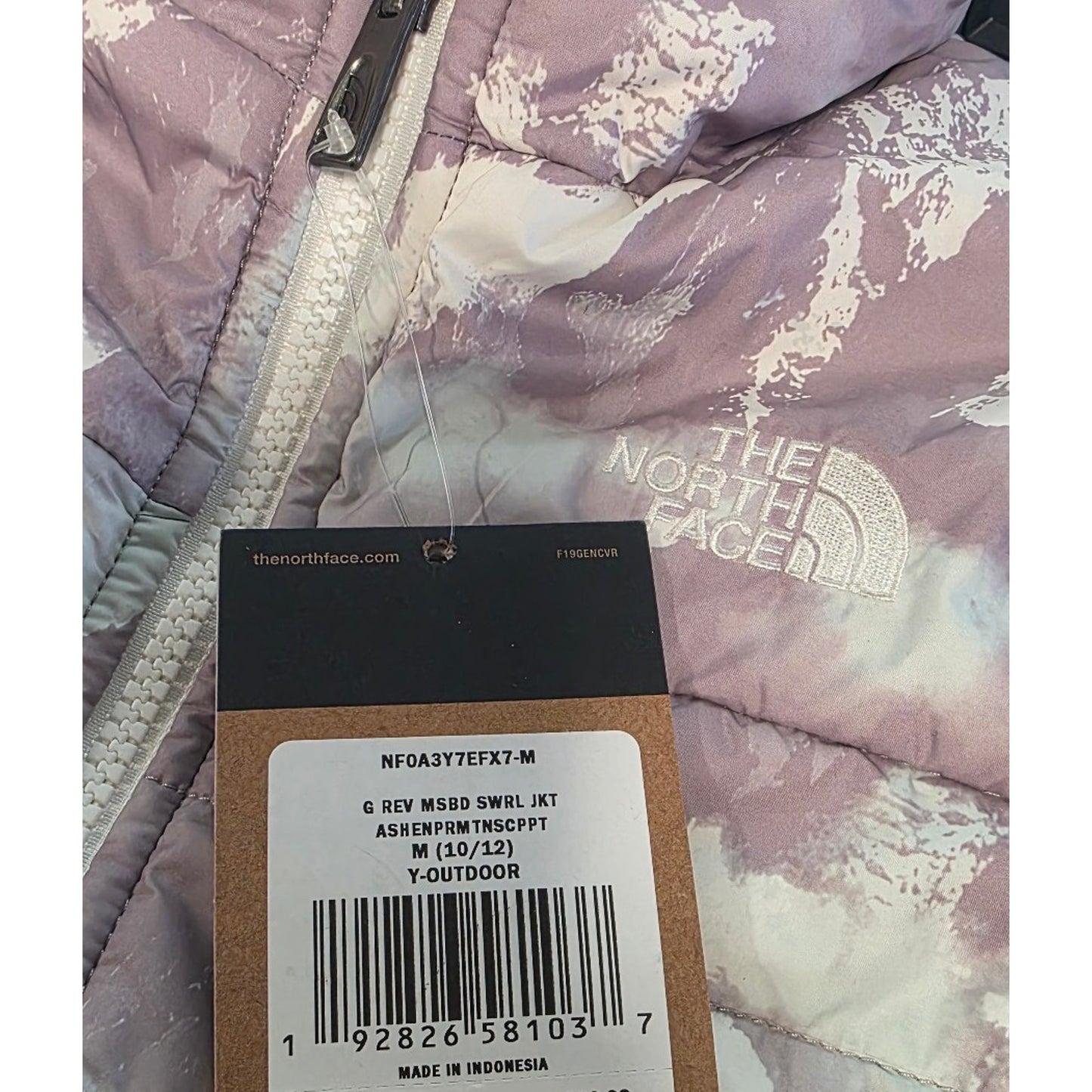 THE NORTH FACE Girl's Reversible Mossbud Swirl Jacket, Ashen Purple Medium 10/12