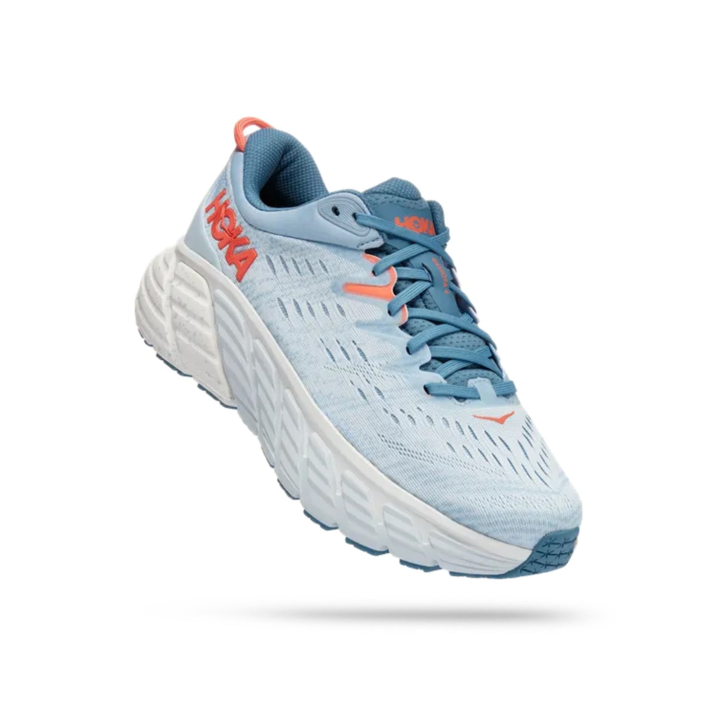 Hoka One Gaviota 4 Womens Running Shoes Size 6.5 Wide Blue Fog Plein Air