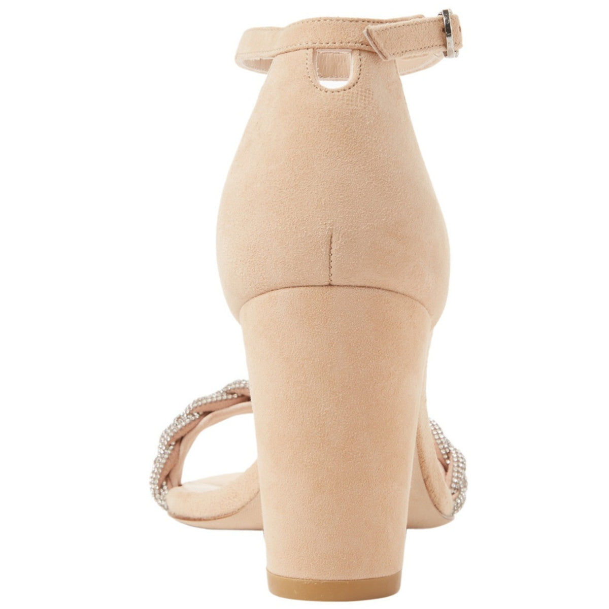 Stuart Weitzman Nearly Nude Hi Shine Women's Sandal Suede Leather Adobe 9 B