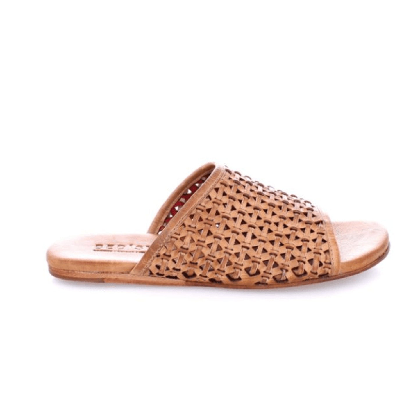 Bed|Stu Minerva Women's Leather slide sandals Tan Rustic 8 M
