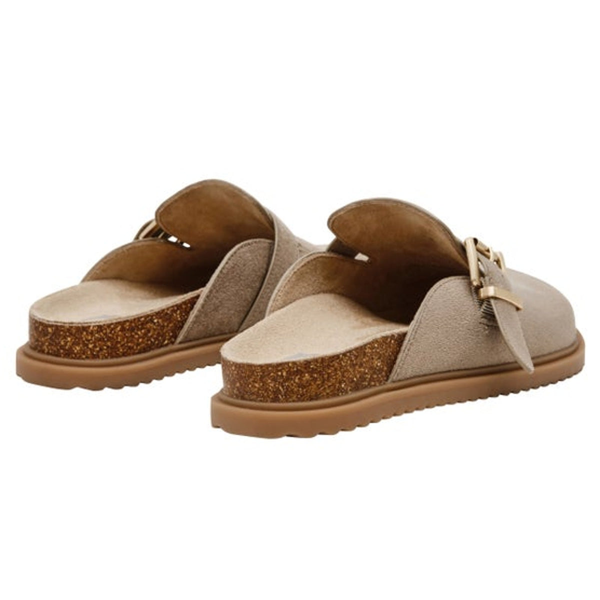 DV Dolce Vita Women's Comfortable Slip On Buckle Mules Faux Suede Beige Size 9