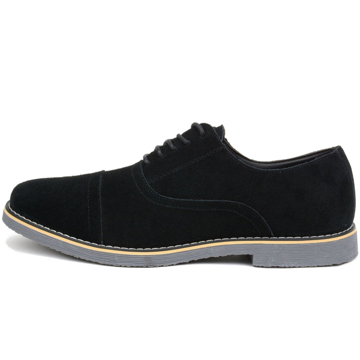 Alpine Swiss Aston Suede Leather Dress Men's Size 10 Black Cap Toe Lace Up