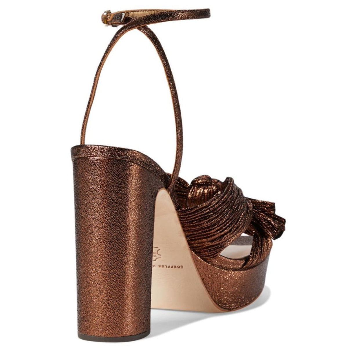 Loeffler Randall Natalia Pleated Platform Sandals Mocha 8.5 B
