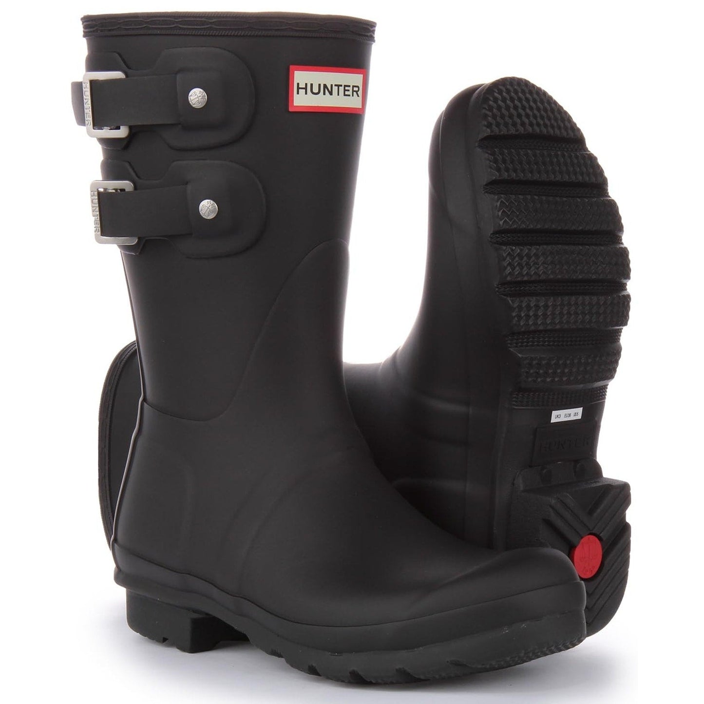 Hunter Short Multi Original Short Rubber Welly Womens Boots Black US 10 HUNTER