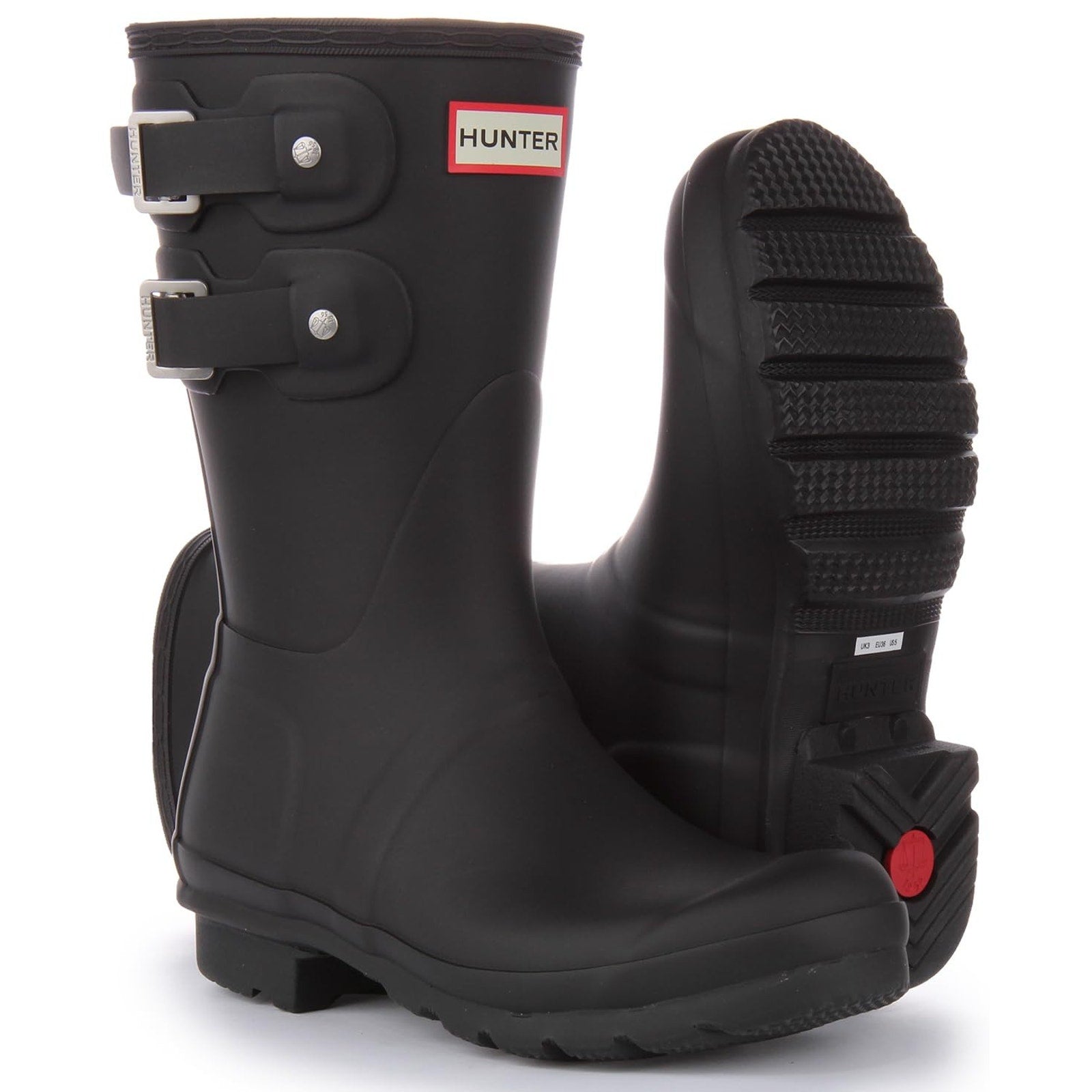 Hunter Short Multi Original Short Rubber Welly Womens Boots Black US 10 HUNTER