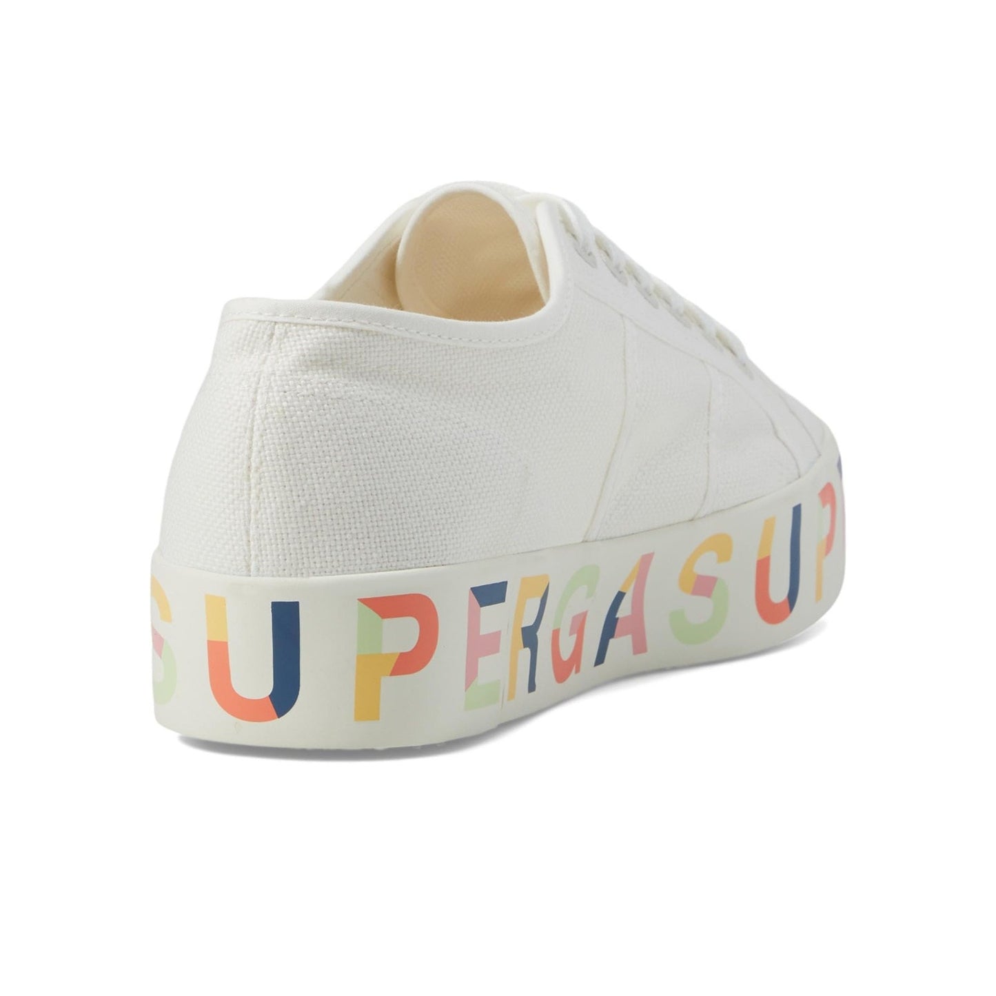 Superga 2740 Classic Canvas Sneaker Lettering Sole White Men 8 - Women 9.5