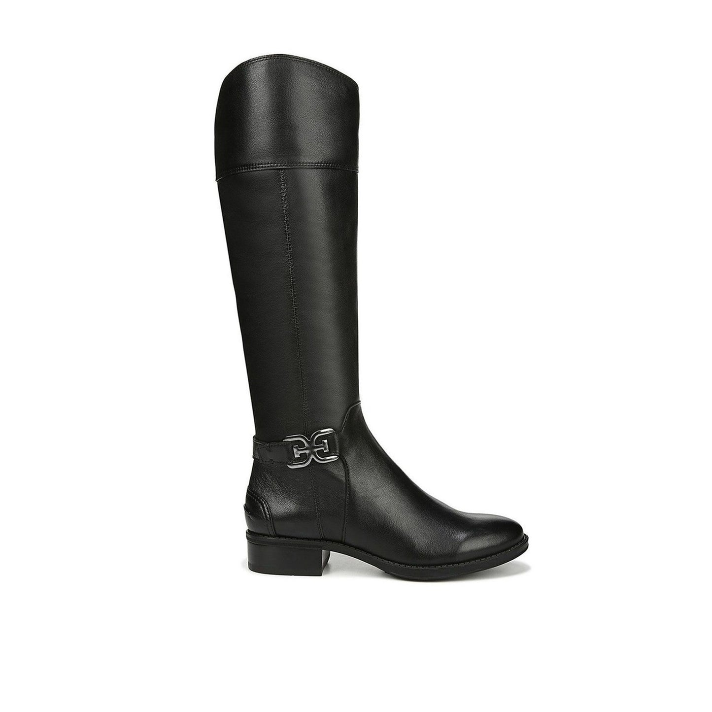 NEW Sam Edelman Prisilla Knee High Black Leather Riding Boot US 9.5 M Side Zip
