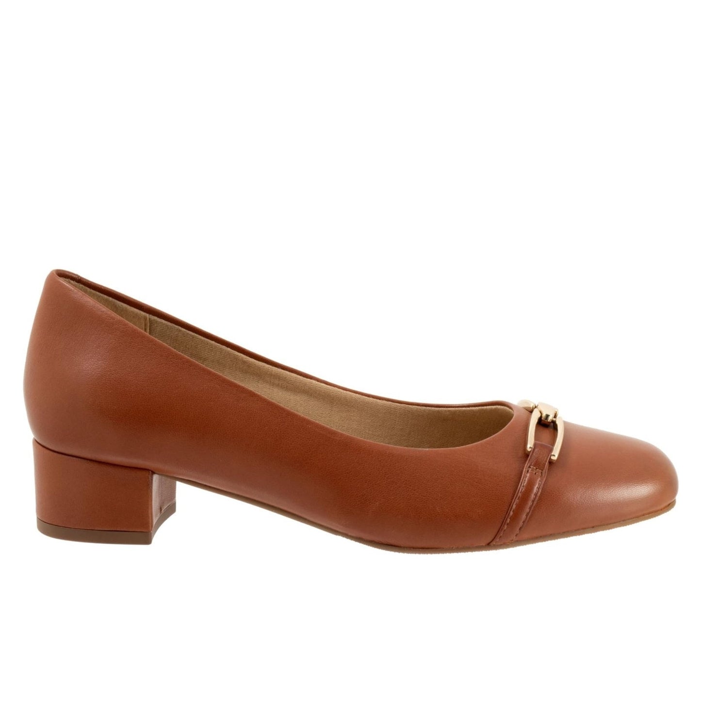 Trotters Dakota Pump Women Brown Leather Slip On Pumps Heels Shoes Size 8 Narrow