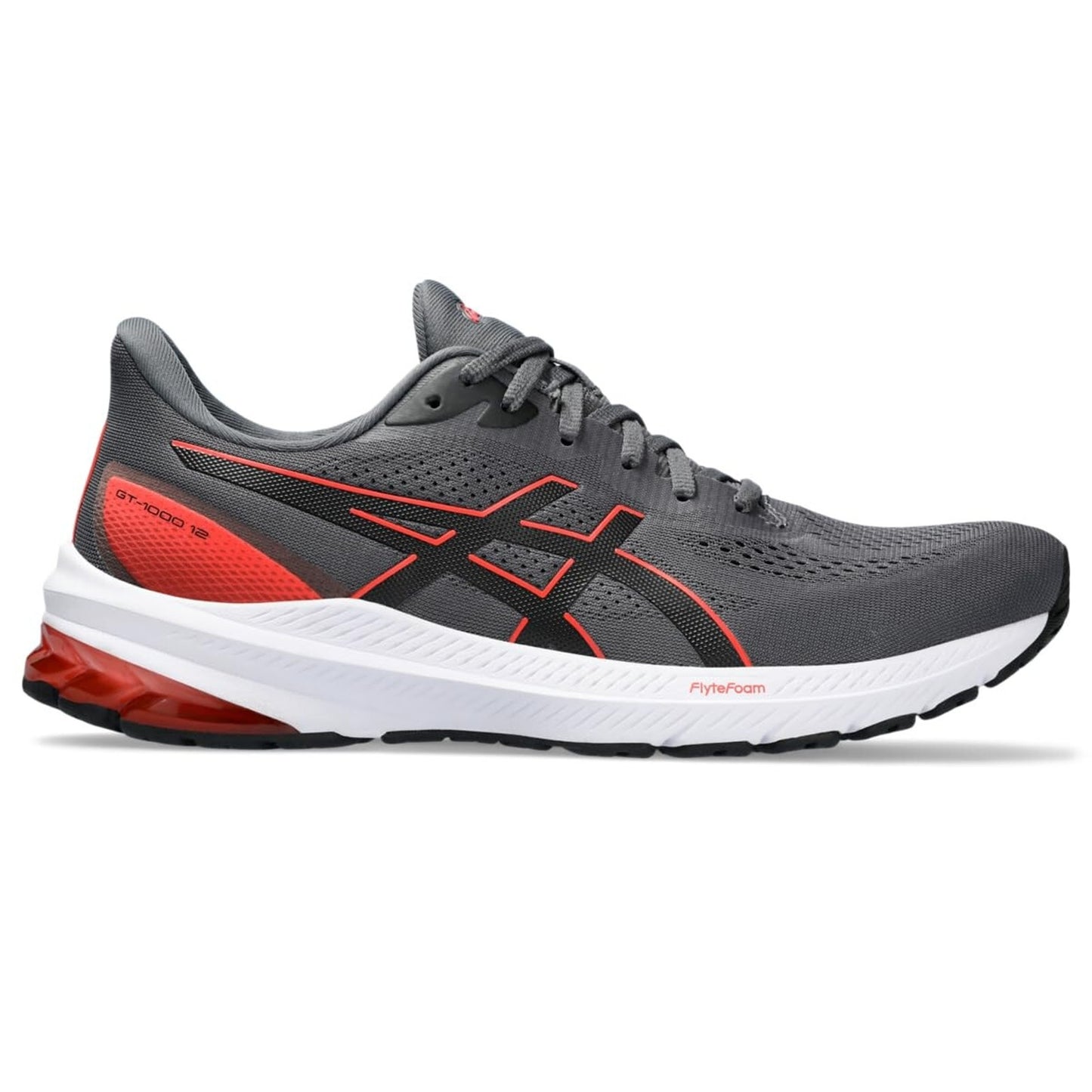 ASICS Men's GT-1000 12 Running Shoe, Carrier Grey/True RED 9.5 EXTRA WIDE 4E