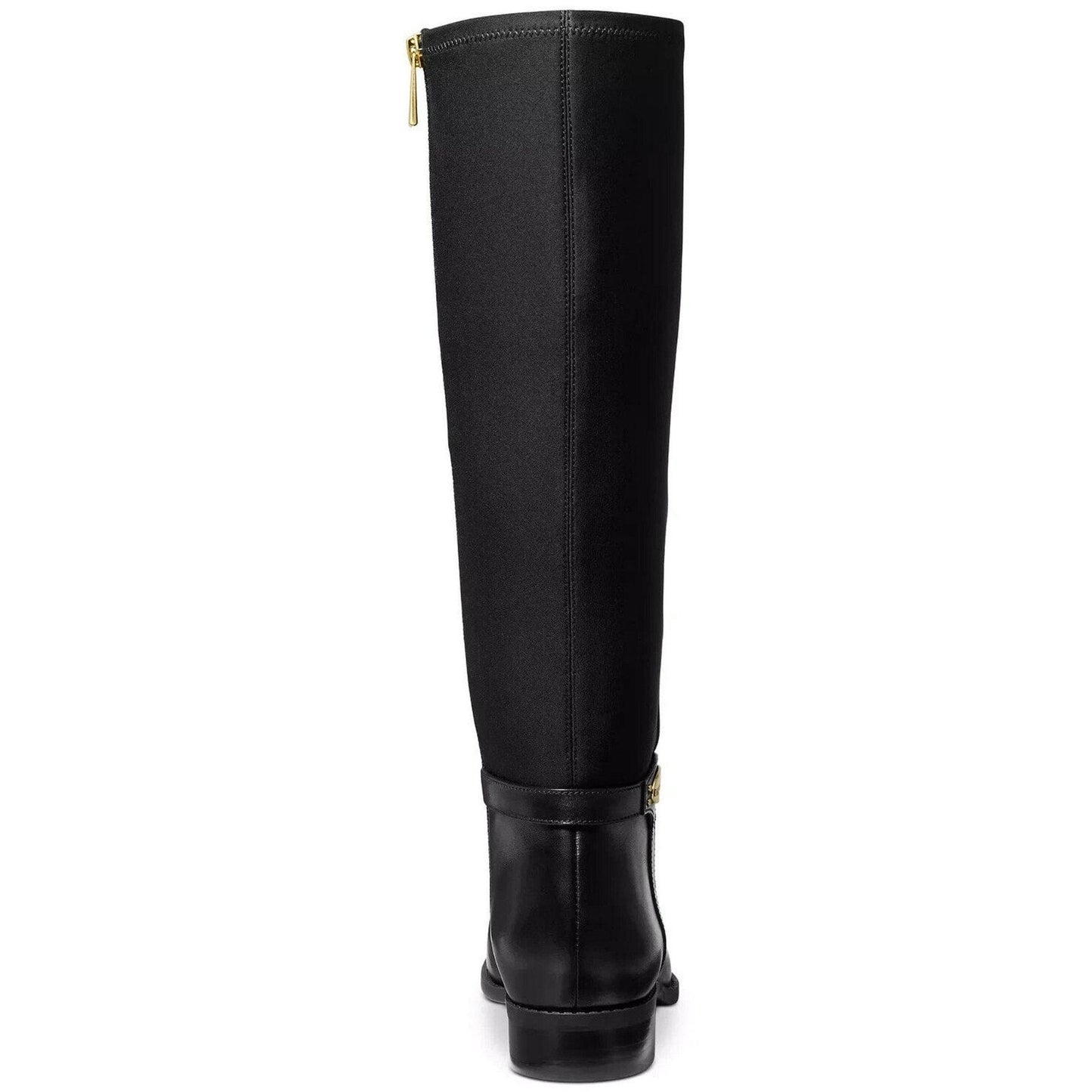 Michael Kors Women's Finley Leather and Logo Riding Boot Black Size 8.5 Michael Kors