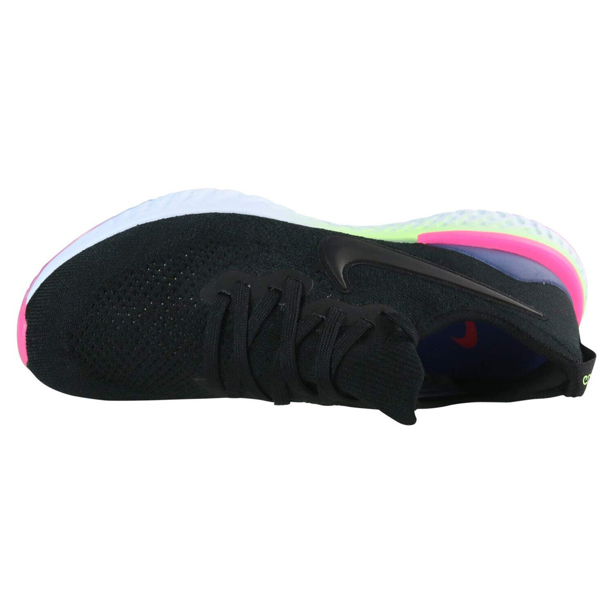 Nike Womens Epic React Flyknit 2 Black /Black Sapphire Sneakers, Size 5 B