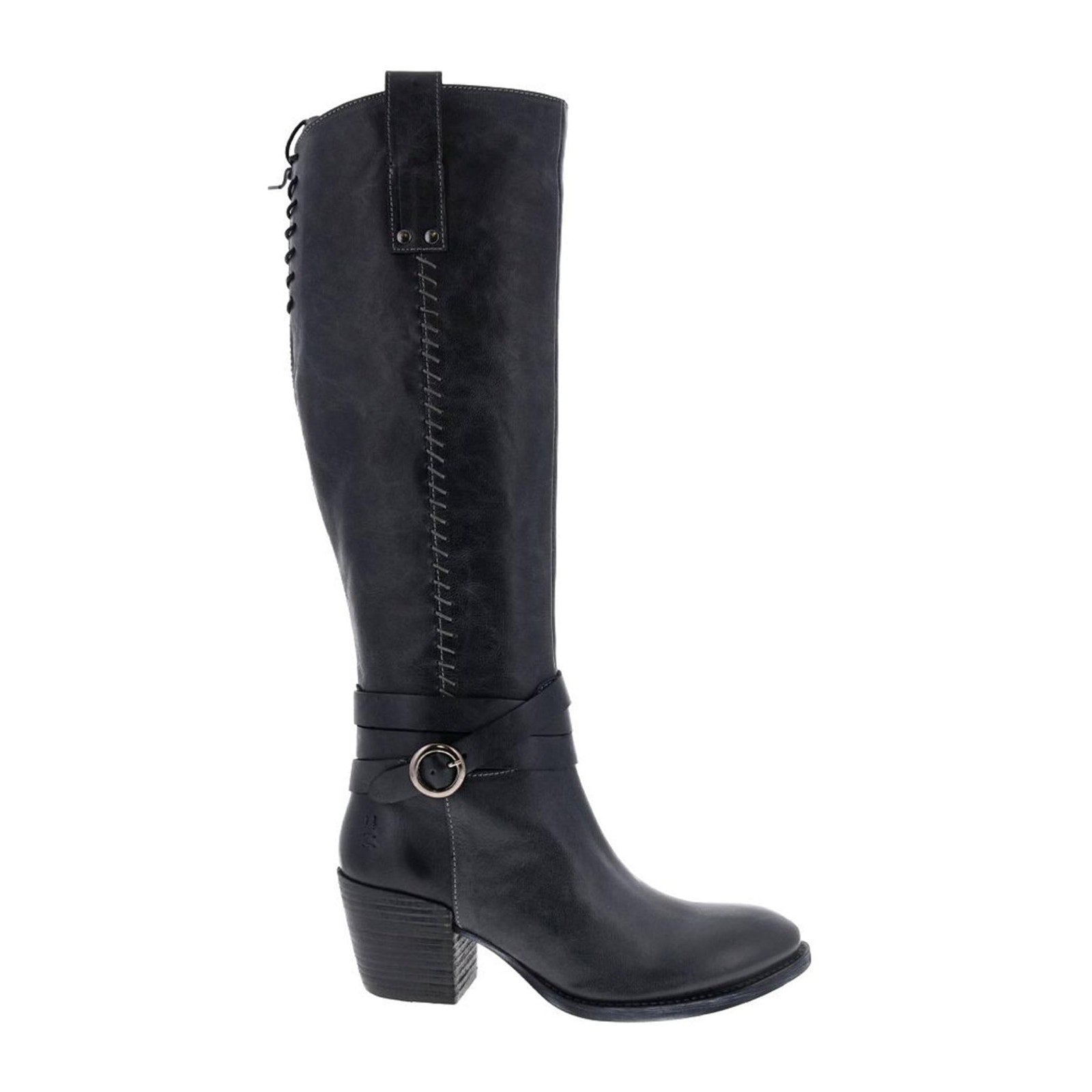 ROAN BY BED STU Women's Garner Black Pull up Boots - Leather 9 M ROAN BY BED STU