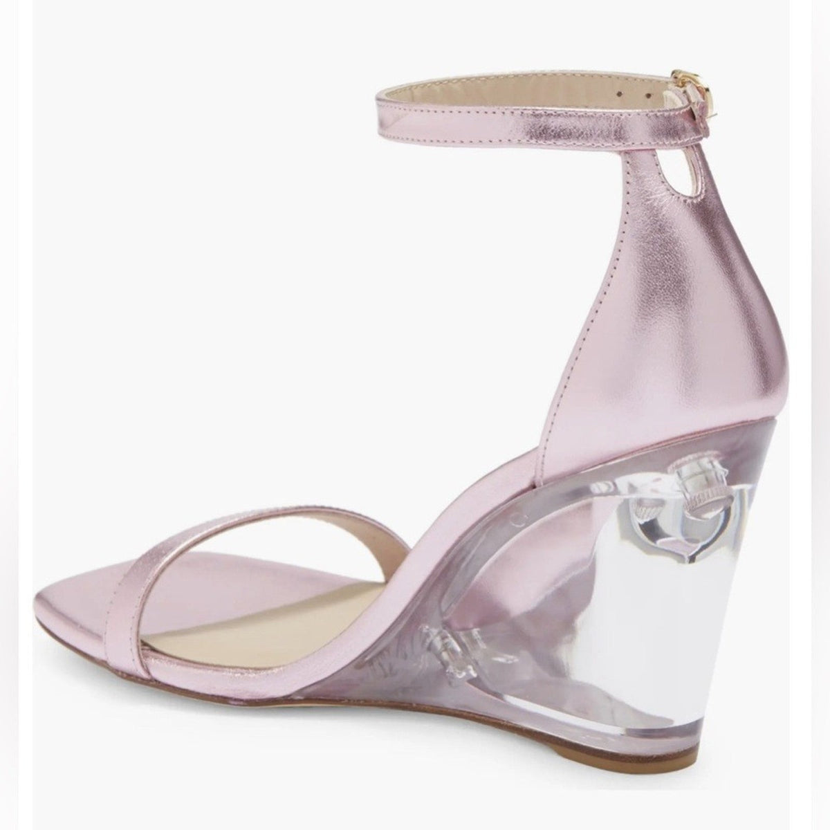 Stuart Weitzman nudistlucite 85 Women's sandals Wedge Amatista 9.5 B