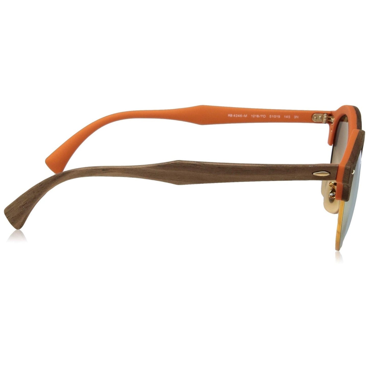 Ray-Ban CLUBROUND WOOD 0RB4246M Gradient Brown/Mirror Pink One Size 51-19-145 Ray-Ban