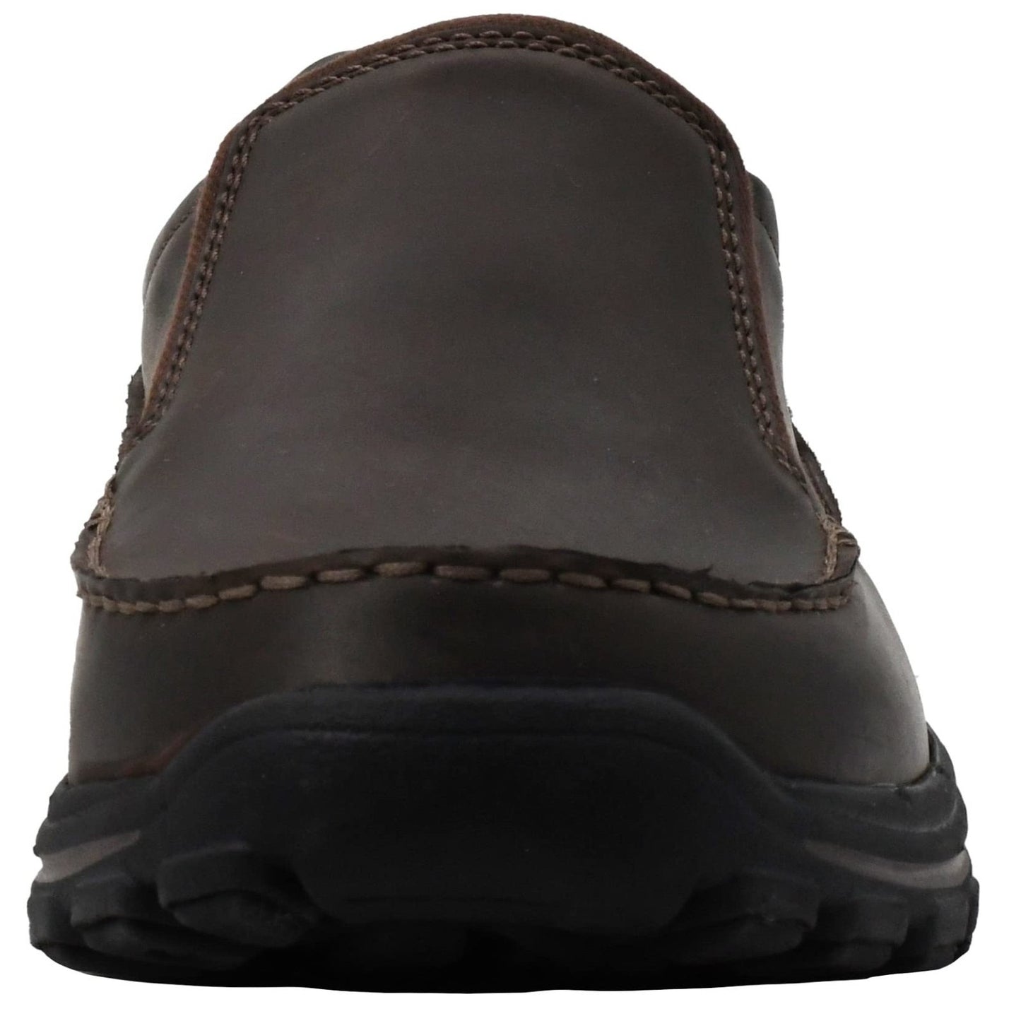 SKECHERS Relaxed Fit Men’s Dark Brown Leather Slip-On Loafers Memory Foam US 9.5
