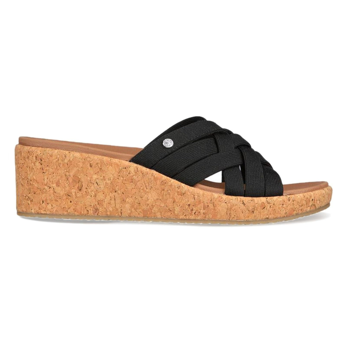 Skechers Arch Fit Beverlee Women’s Cork Wedge Sandals Black Size 10 M