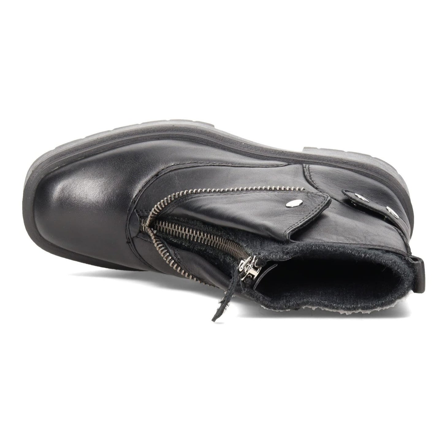 Sam Edelman Womens Linds Ankle Boots Lug Sole Center Zip Black Leather 9.5 M