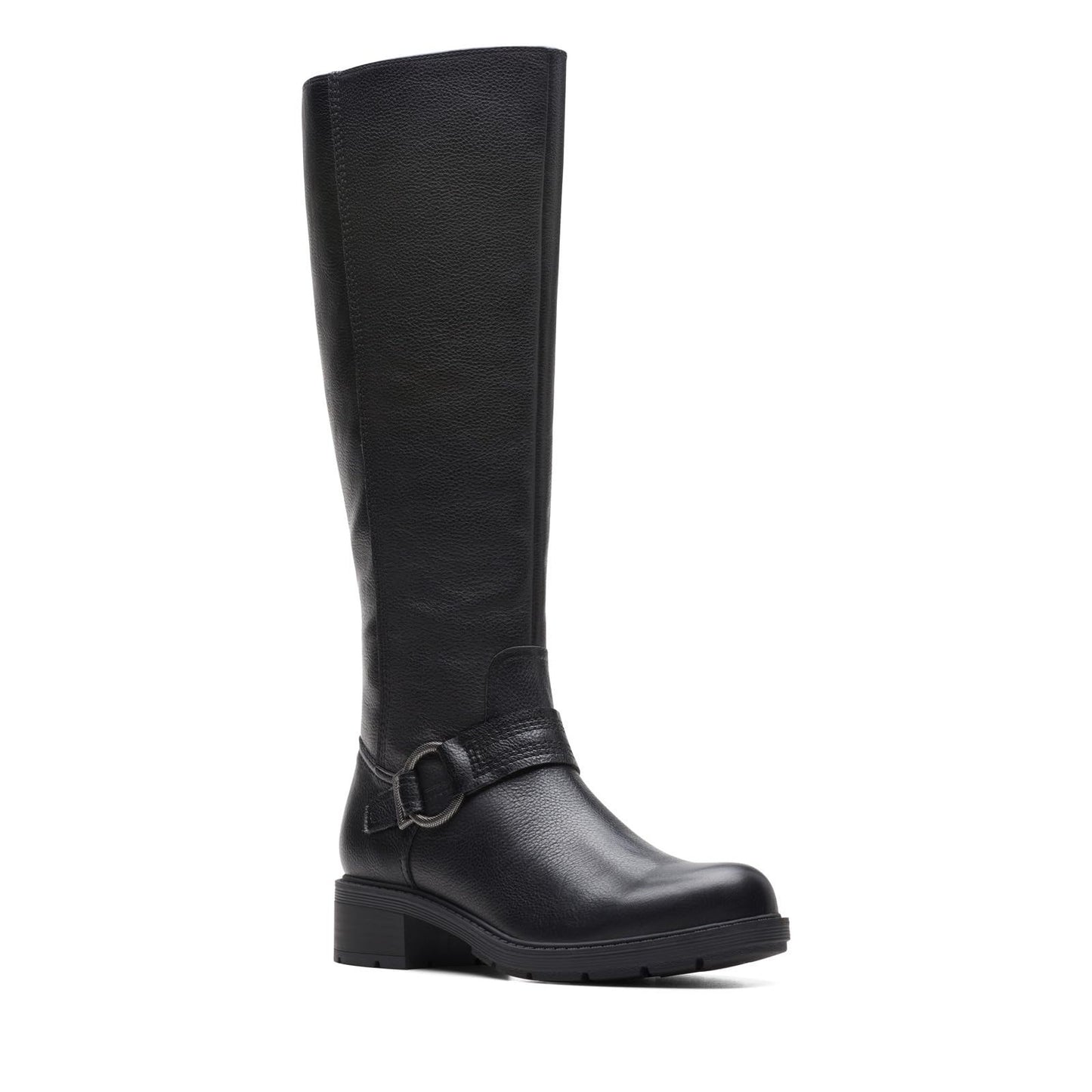 Clarks Hearth Rae Women's Black  Round Leather Heel Boot Size 8 M