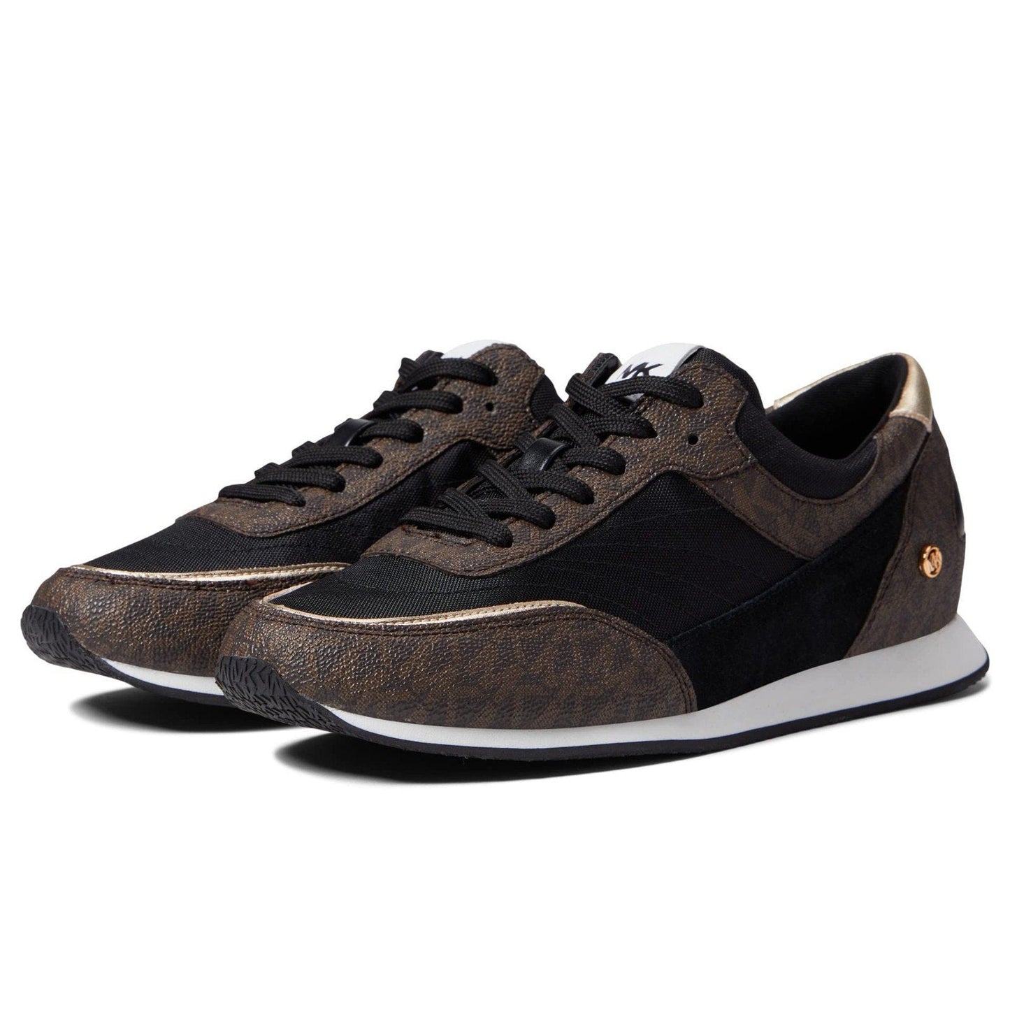 MICHAEL KORS Callan Round Toe Low Top WOMENS Sneakers BLACK/BROWN Size 8.5 M Michael Kors