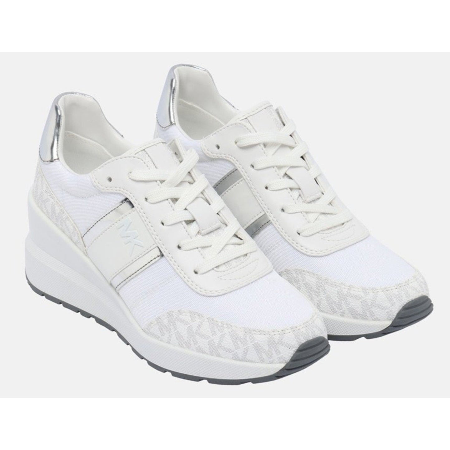 Michael KORS Women Mabel Trainer, Mk LogoTech canvas Bright White 9 M Michael Kors