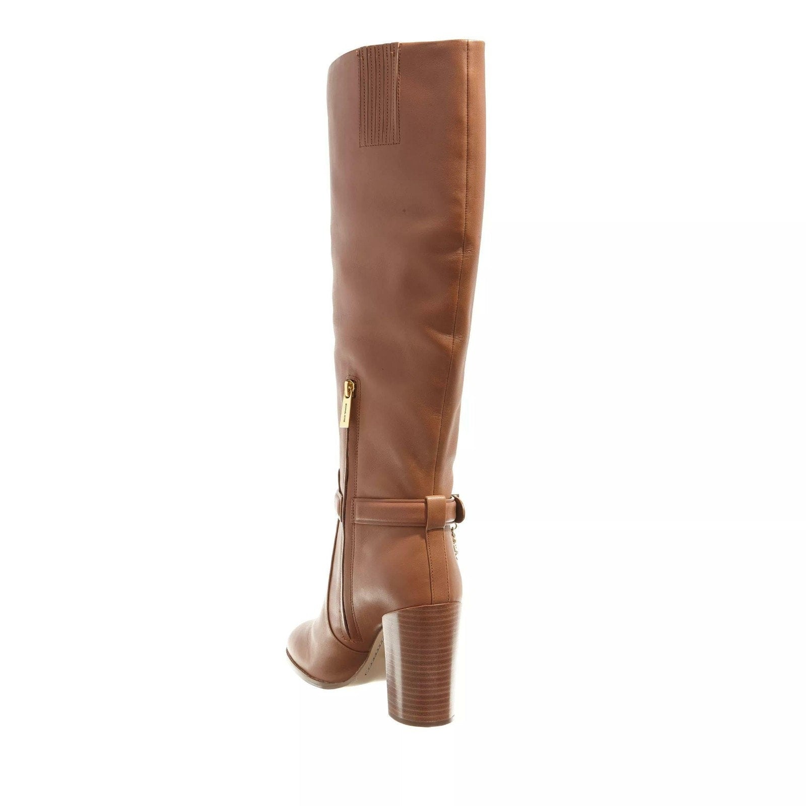 MICHAEL Michael Kors HAMILTON Embellished Leather Boot Heel Shoe Luggage 8 M Michael Kors