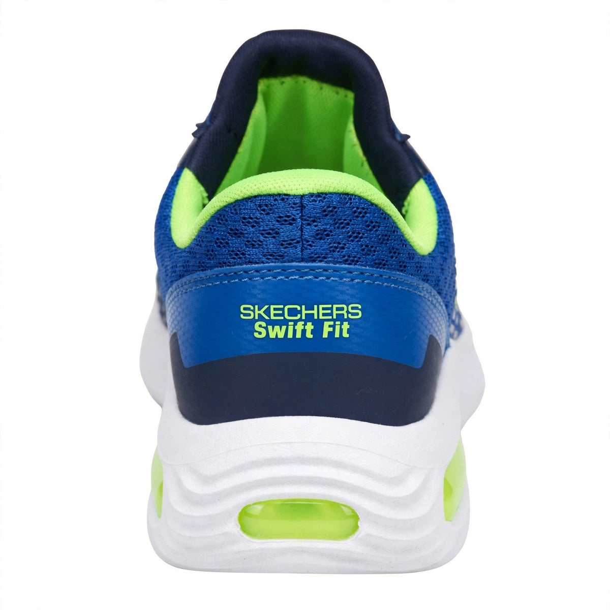 Skechers Swift Fit Kids Blue Hands Free Slip On Mesh Bungee Sneakers Size 13