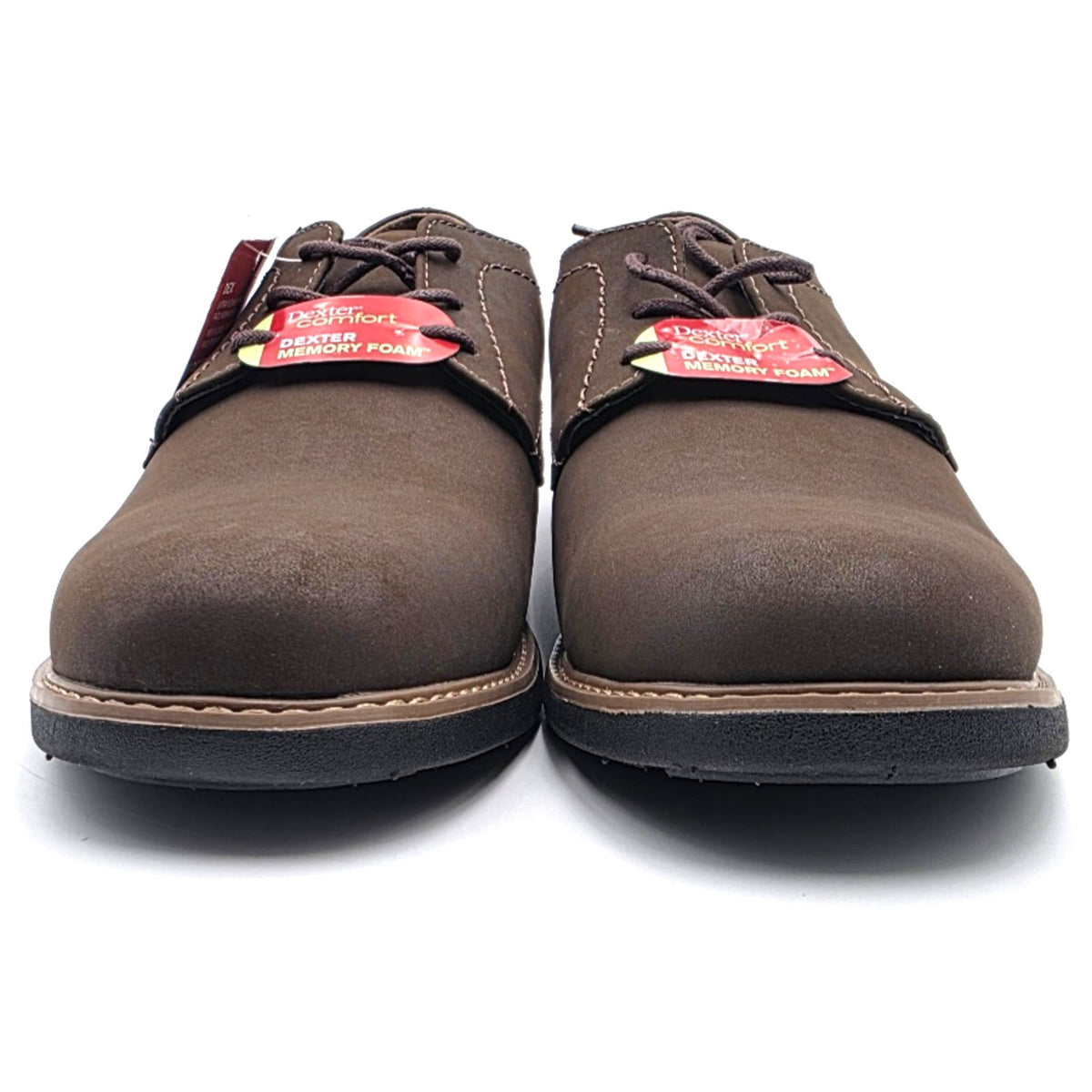 Dexter Burt Plain-Toe Oxford Men's Shoes Brown Faux Leather Size 11 Wide