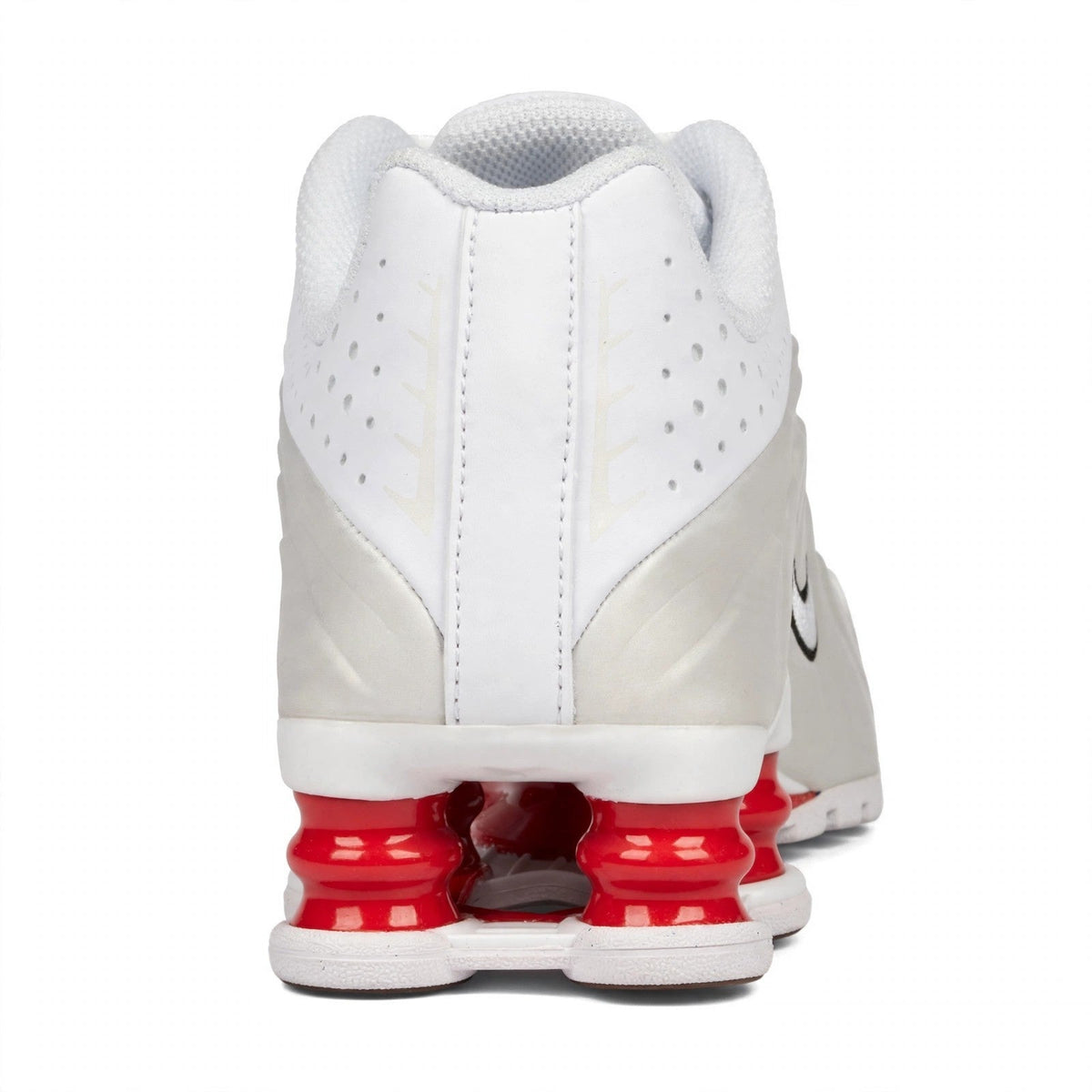 Nike Shox R4 Big Kids White Red Shox Columns Sneakers 4.5Y