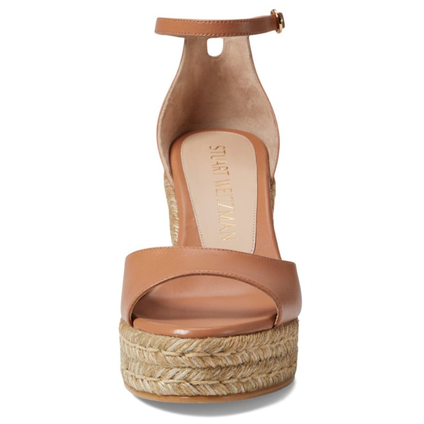 Stuart Weitzman Espadrilles Nudistcurve Wedge Sandals Beige Leather Shoes 8.5 B