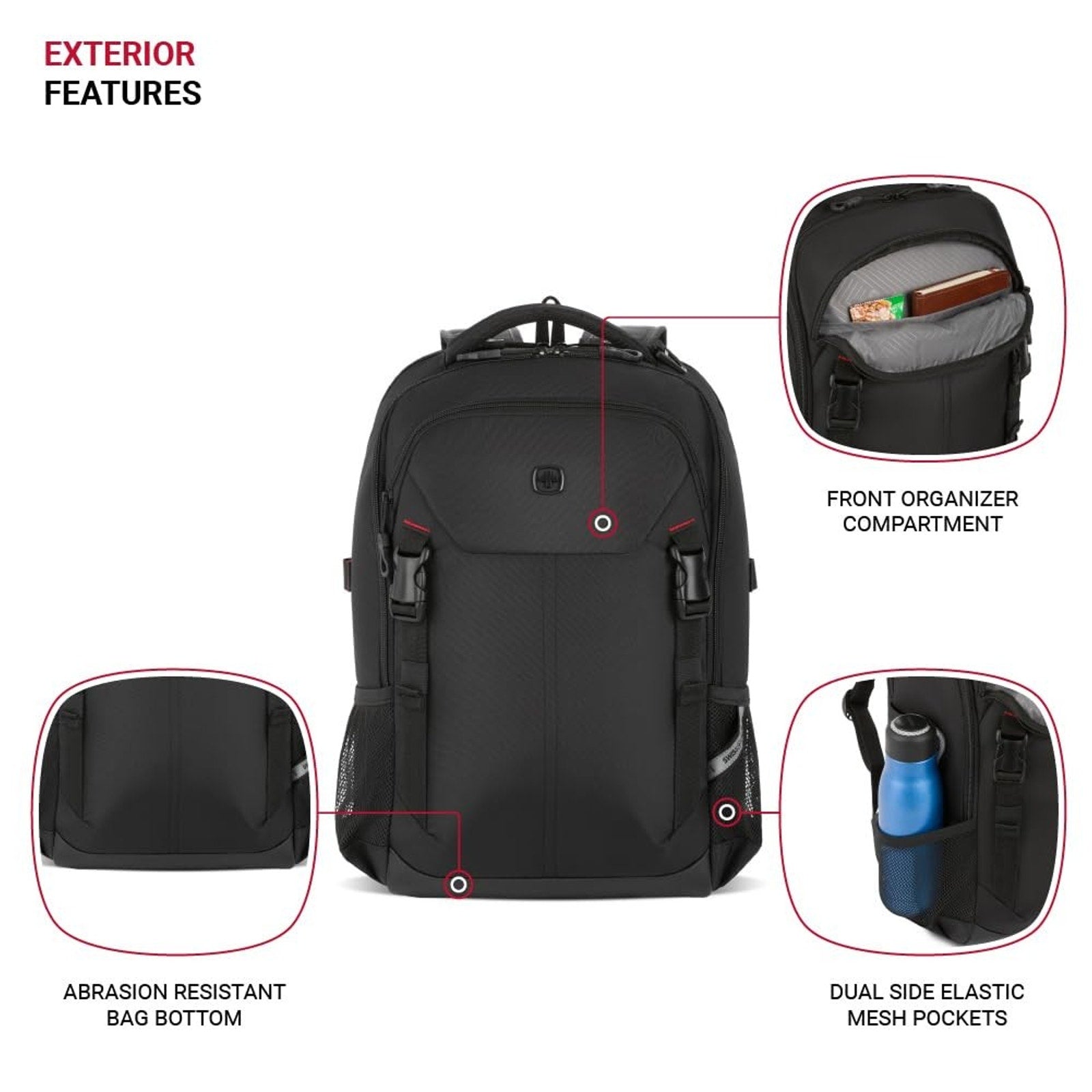 SwissGear Civic Pro Laptop Backpack, Black 5213 , 18"x13.25"x7 SWISSGEAR